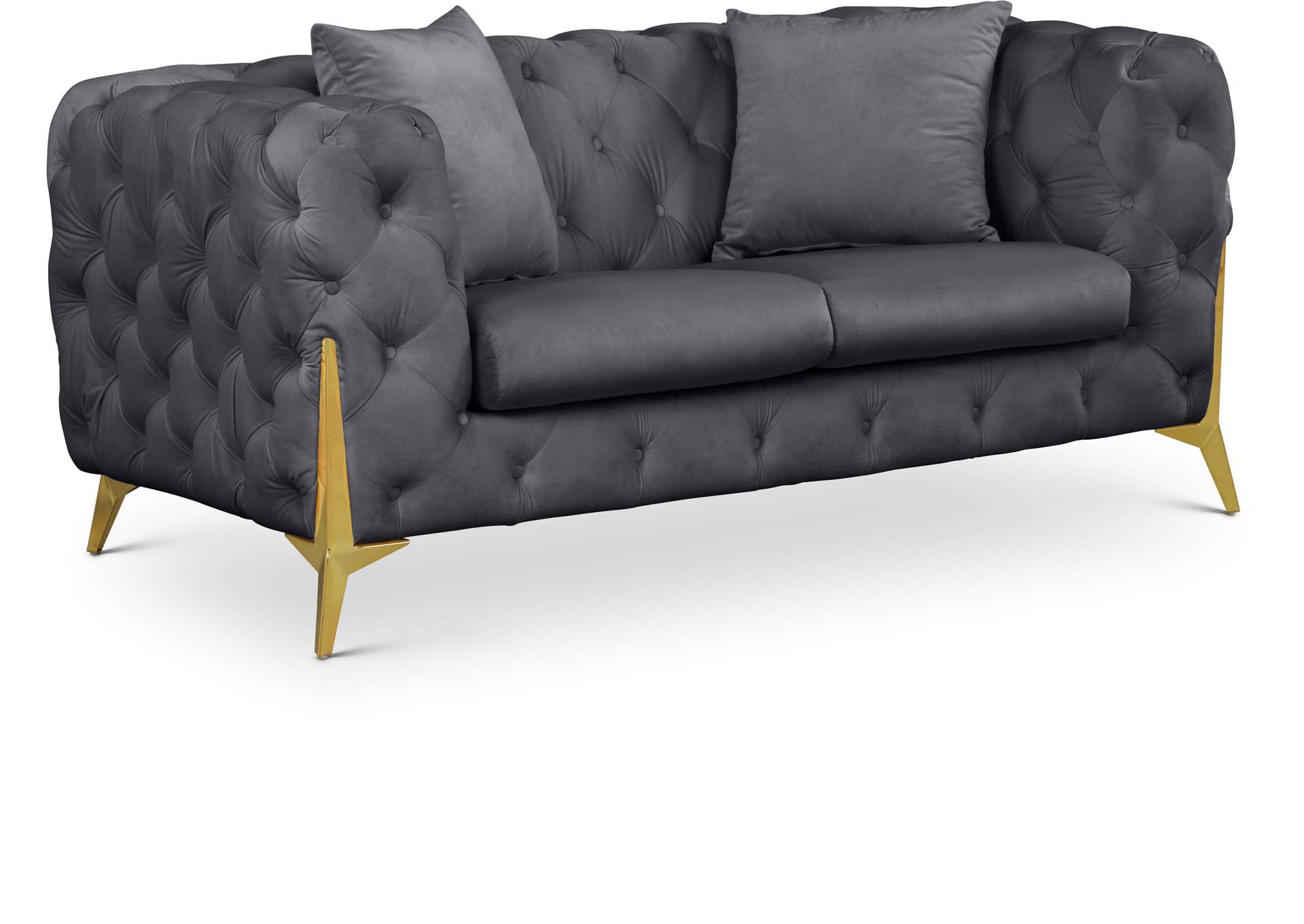 Kingdom Grey Velvet Loveseat,Meridian Furniture