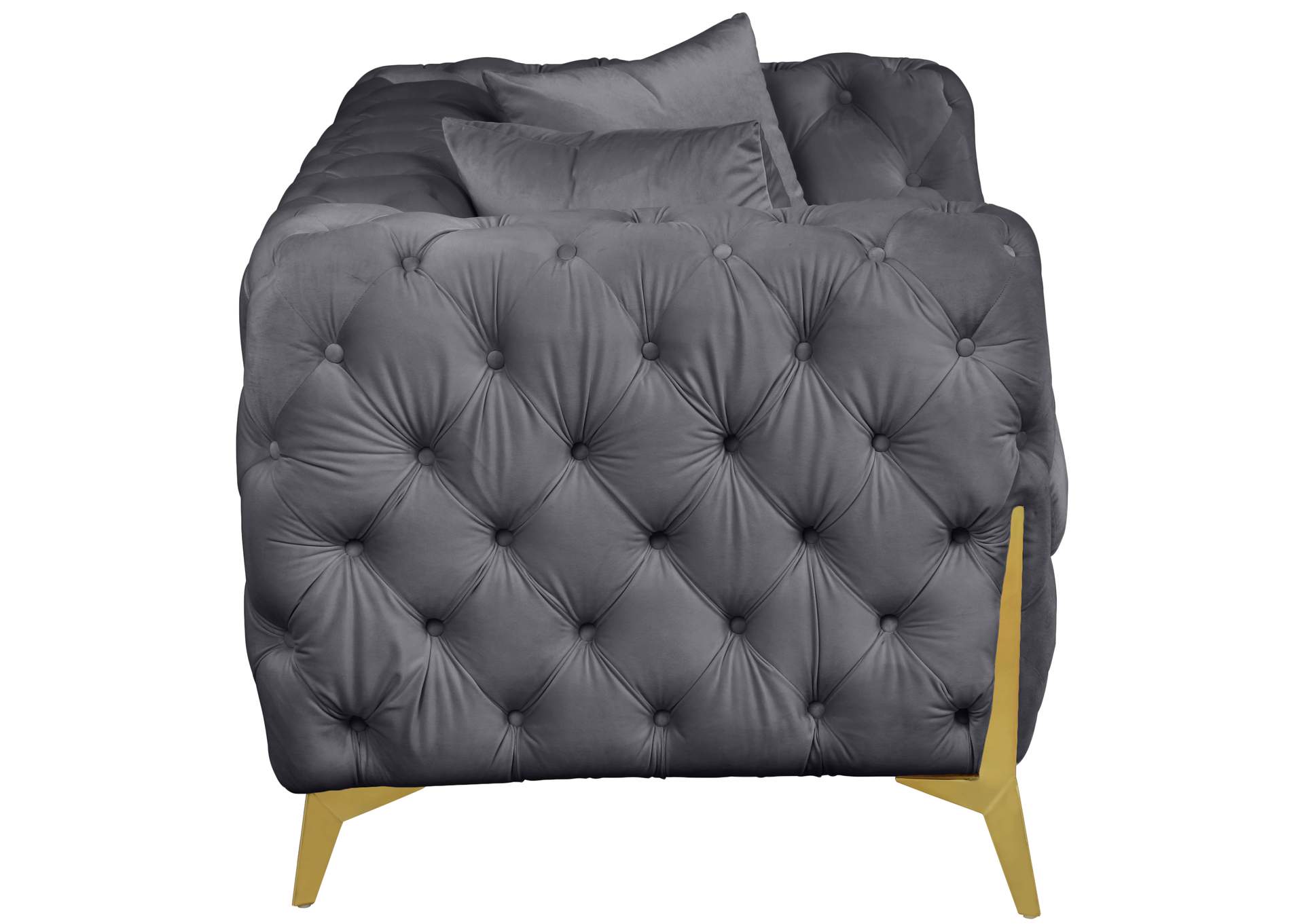 Kingdom Grey Velvet Loveseat,Meridian Furniture