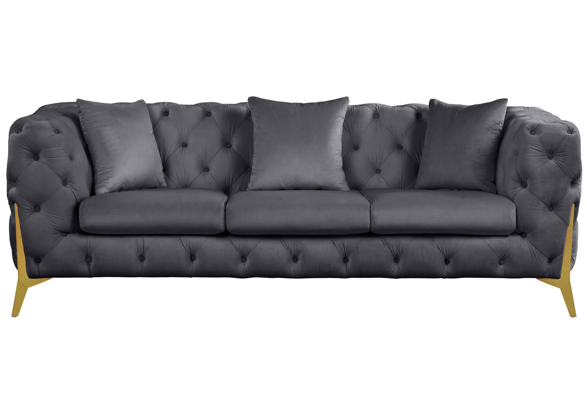 Kingdom Grey Velvet Sofa,Meridian Furniture