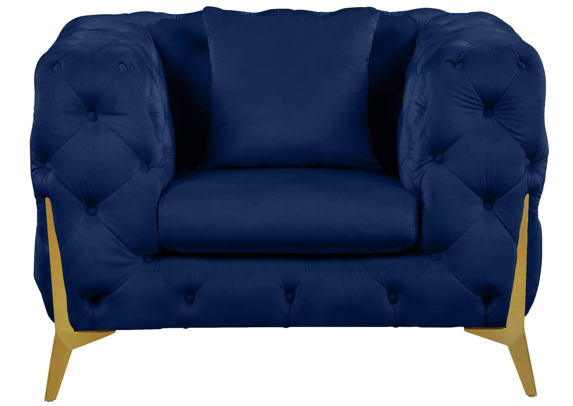 Kingdom Navy Velvet Chair,Meridian Furniture