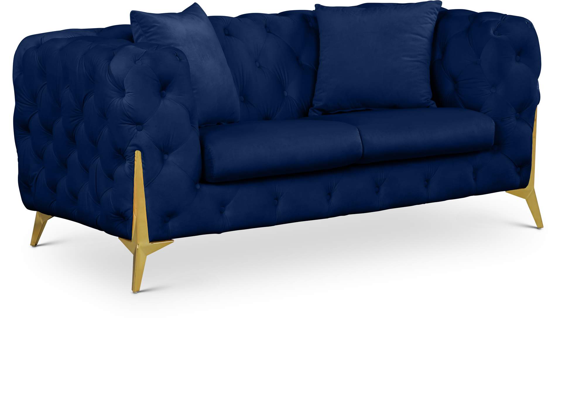 Kingdom Navy Velvet Loveseat,Meridian Furniture