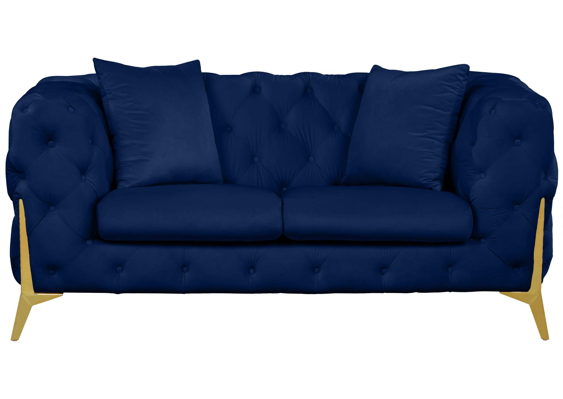 Kingdom Navy Velvet Loveseat,Meridian Furniture