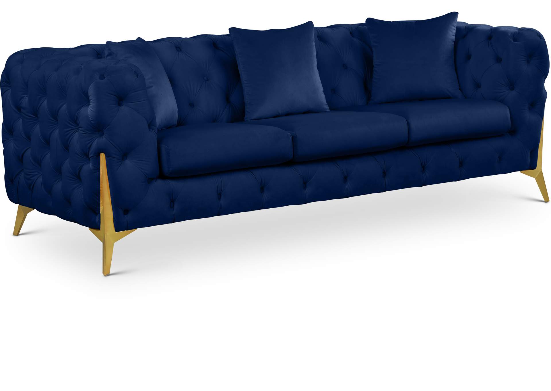 Kingdom Navy Velvet Sofa,Meridian Furniture