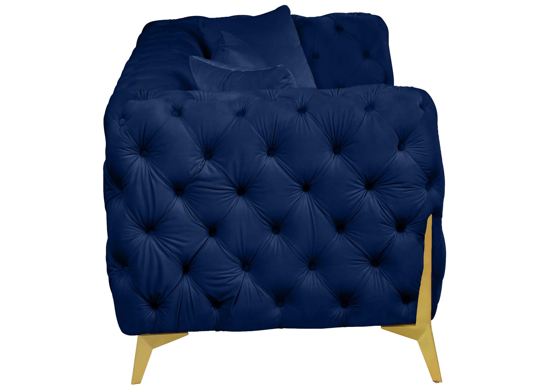 Kingdom Navy Velvet Sofa,Meridian Furniture