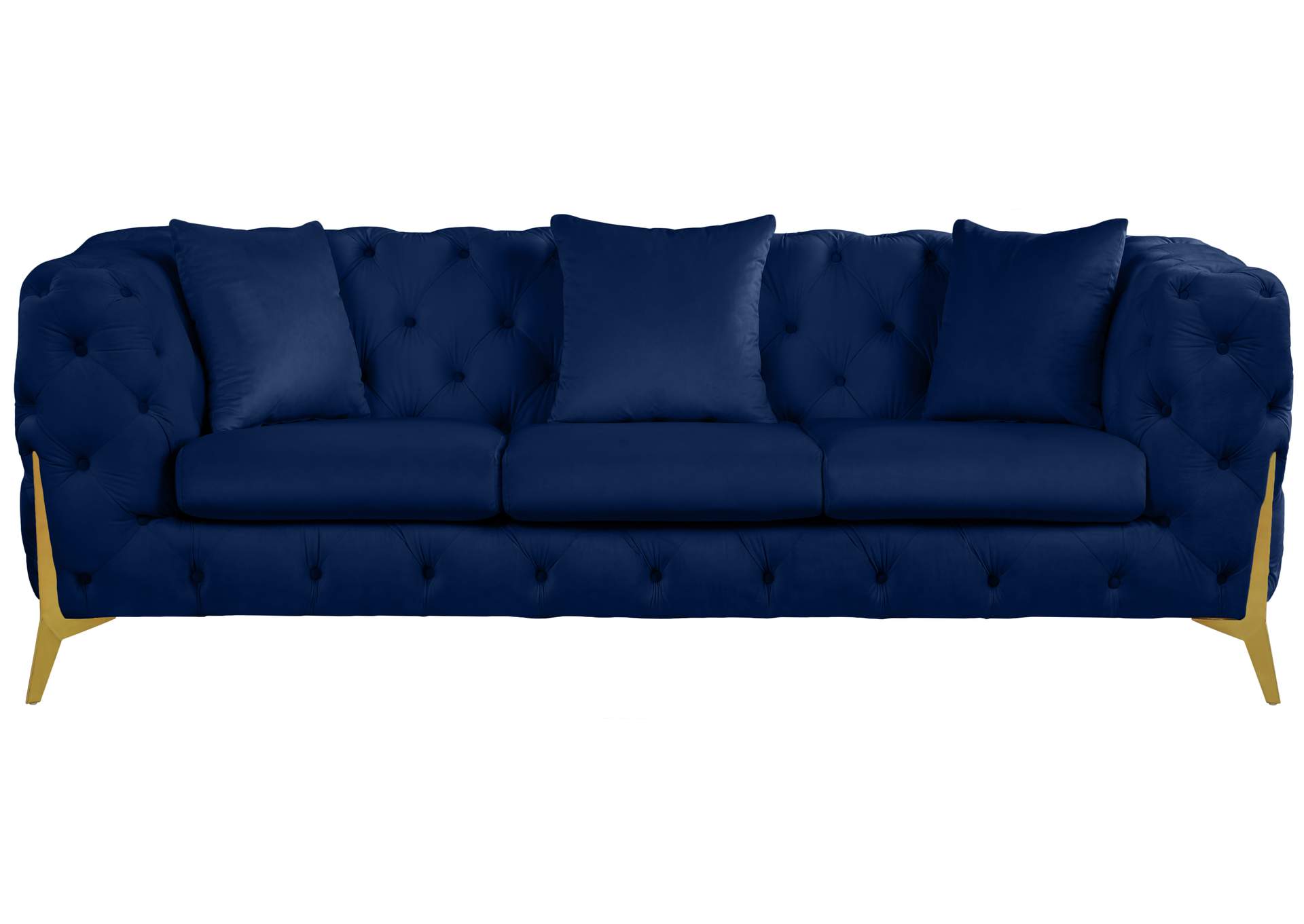 Kingdom Navy Velvet Sofa,Meridian Furniture