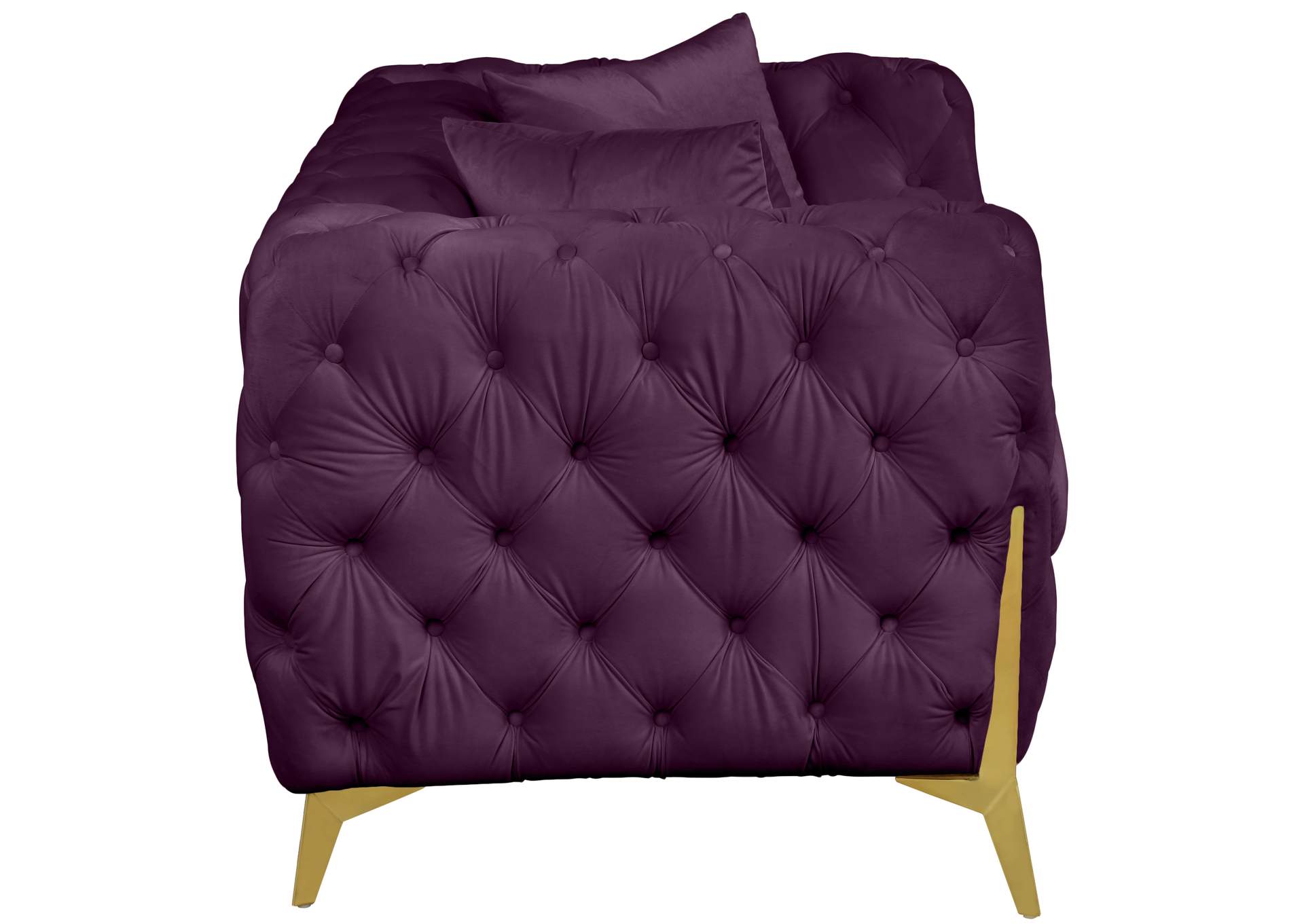 Kingdom Purple Velvet Loveseat,Meridian Furniture