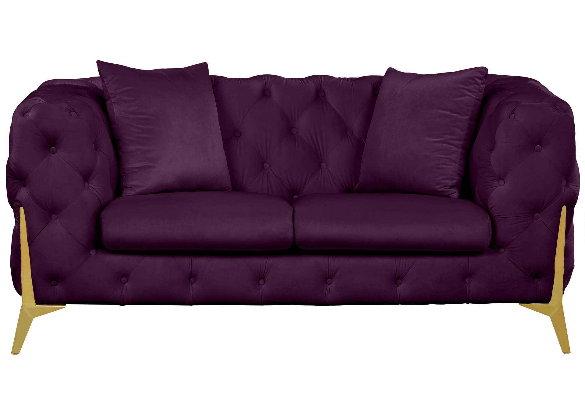 Kingdom Purple Velvet Loveseat,Meridian Furniture