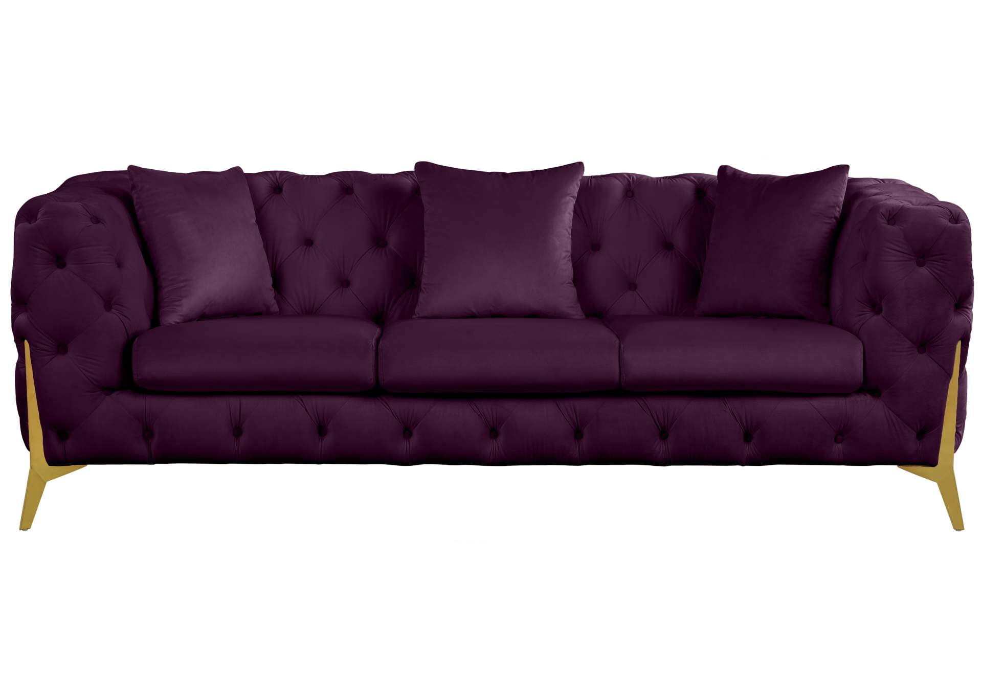 Kingdom Purple Velvet Sofa,Meridian Furniture