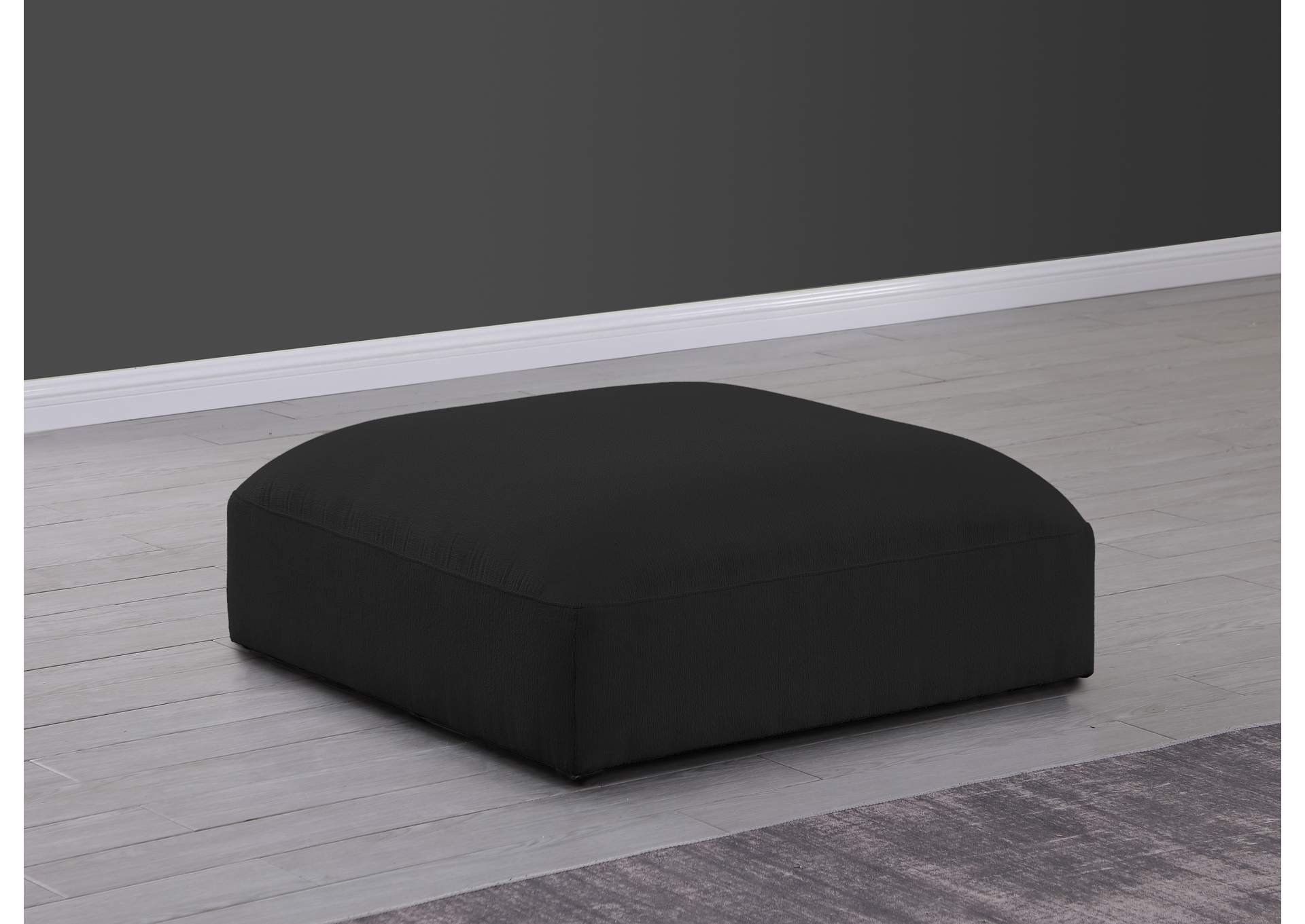 Ease Black Polyester Fabric Ottoman,Meridian Furniture