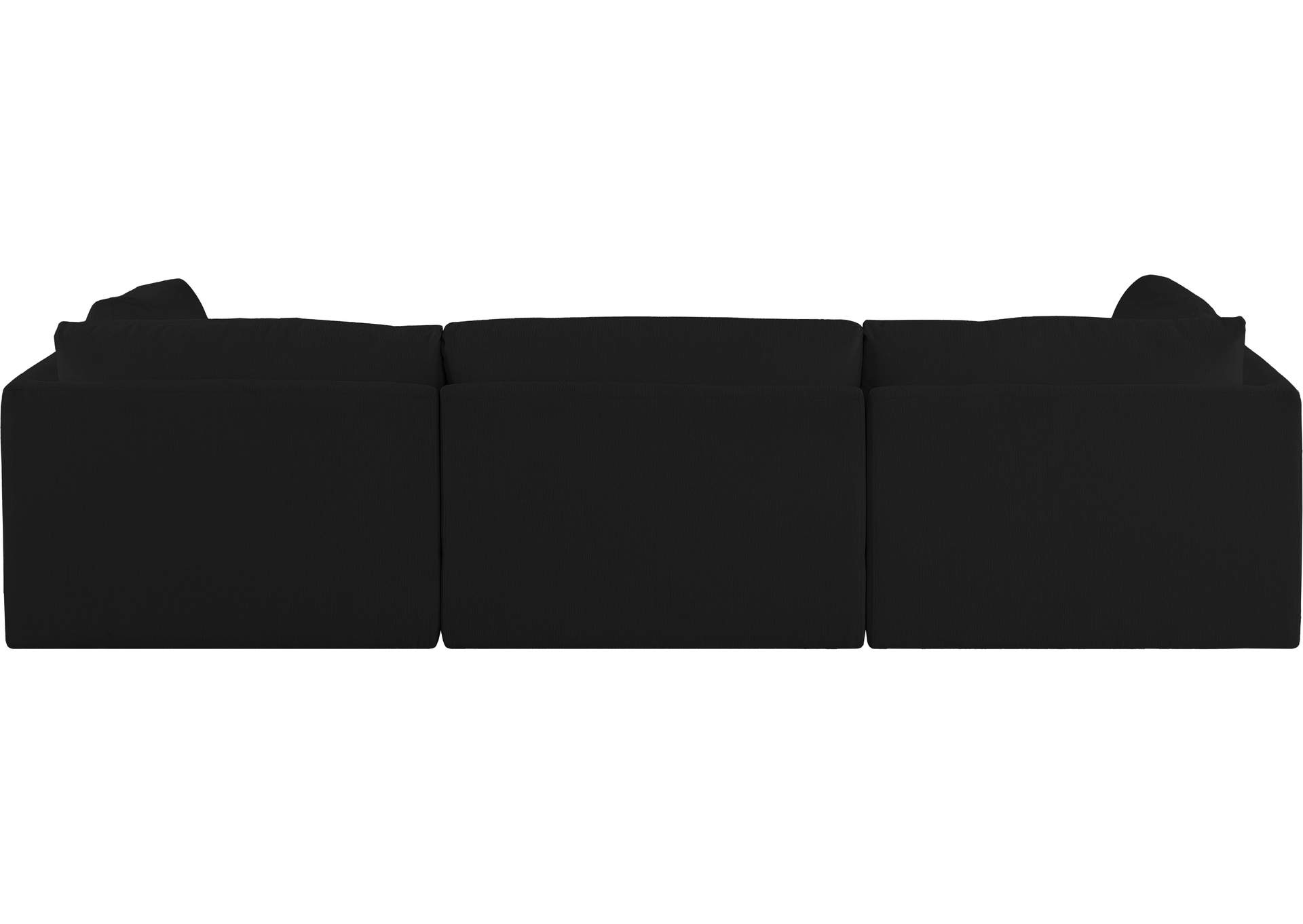 Ease Black Polyester Fabric Modular Sofa,Meridian Furniture