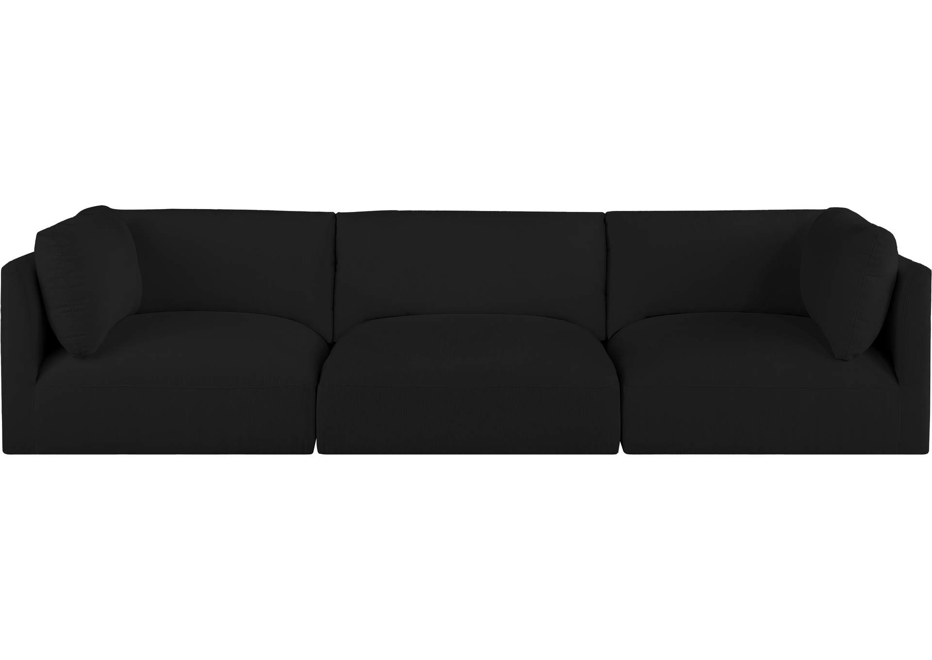 Ease Black Polyester Fabric Modular Sofa,Meridian Furniture
