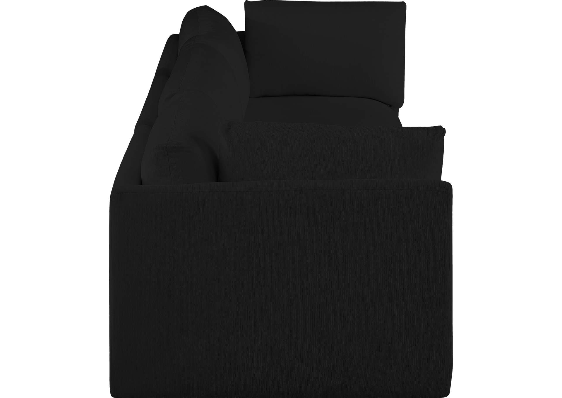 Ease Black Polyester Fabric Modular Sofa,Meridian Furniture