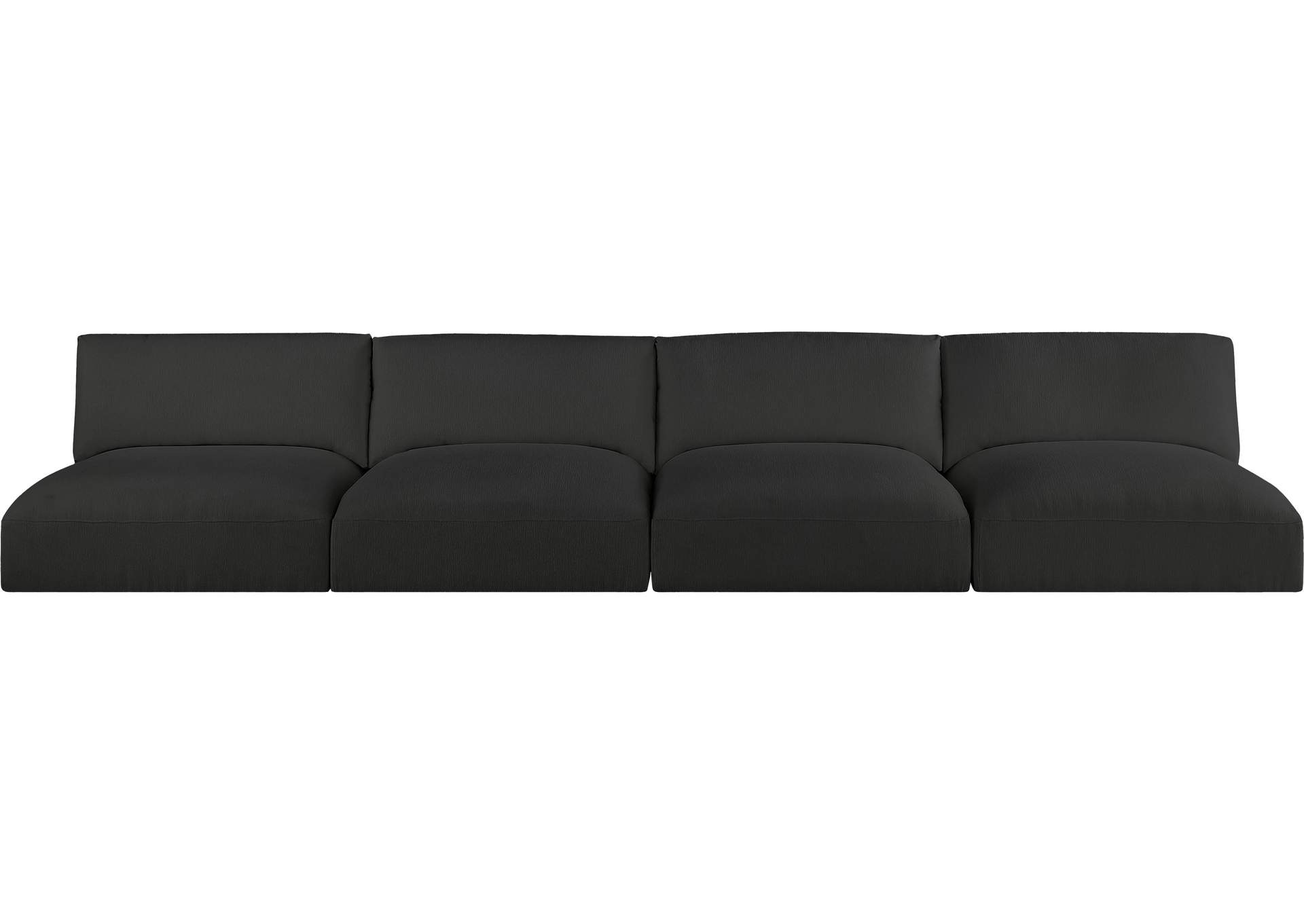 Ease Black Polyester Fabric Modular Sofa,Meridian Furniture