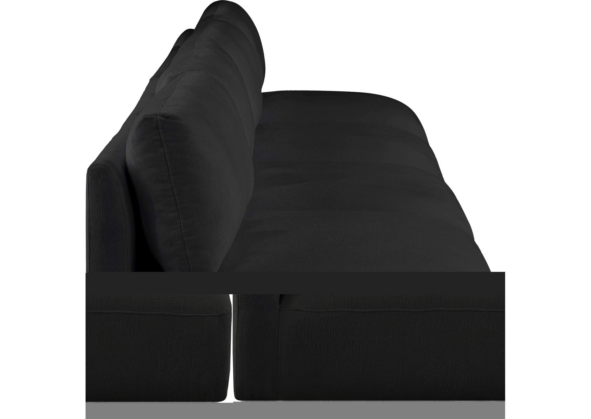 Ease Black Polyester Fabric Modular Sofa,Meridian Furniture