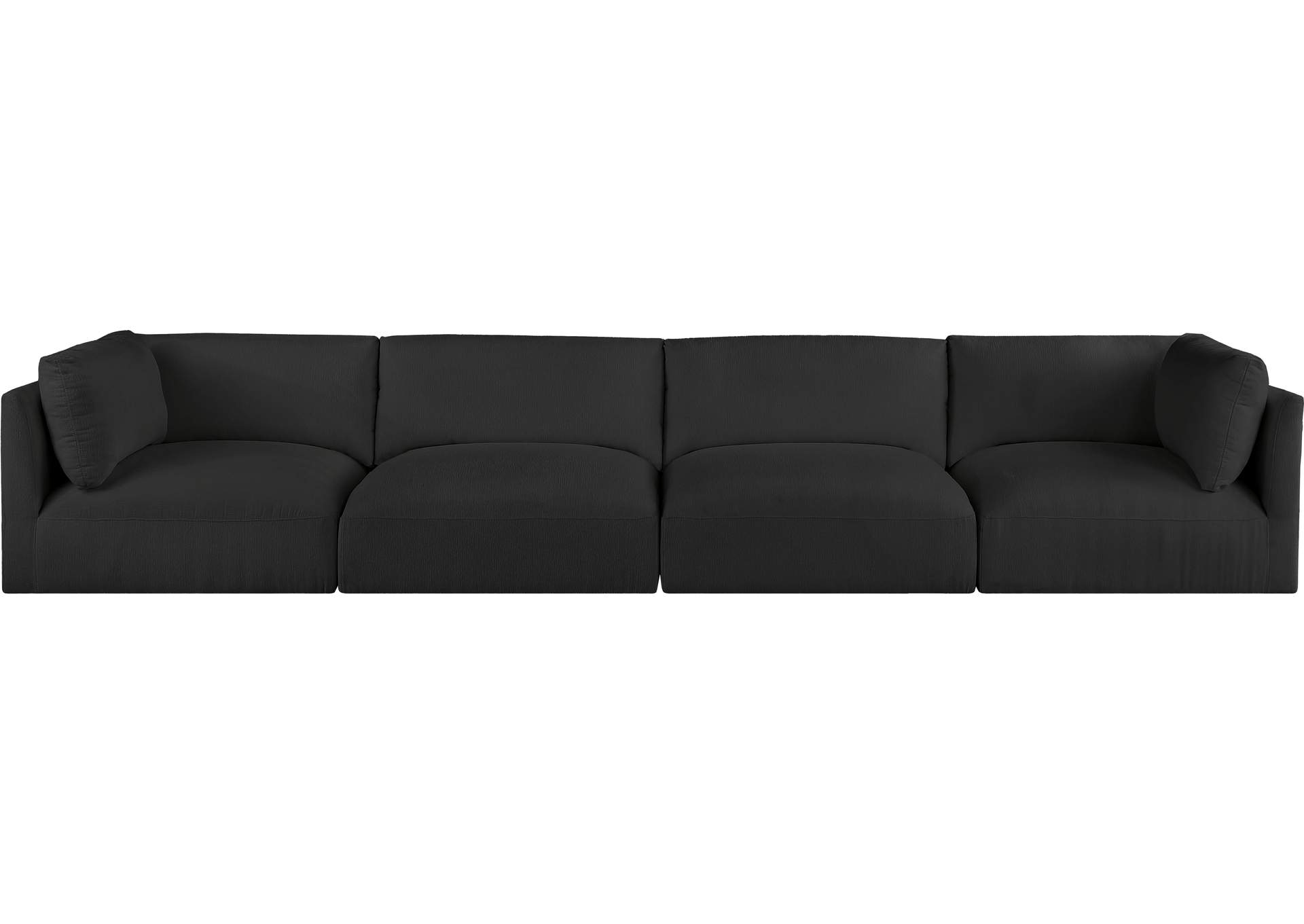 Ease Black Polyester Fabric Modular Sofa,Meridian Furniture