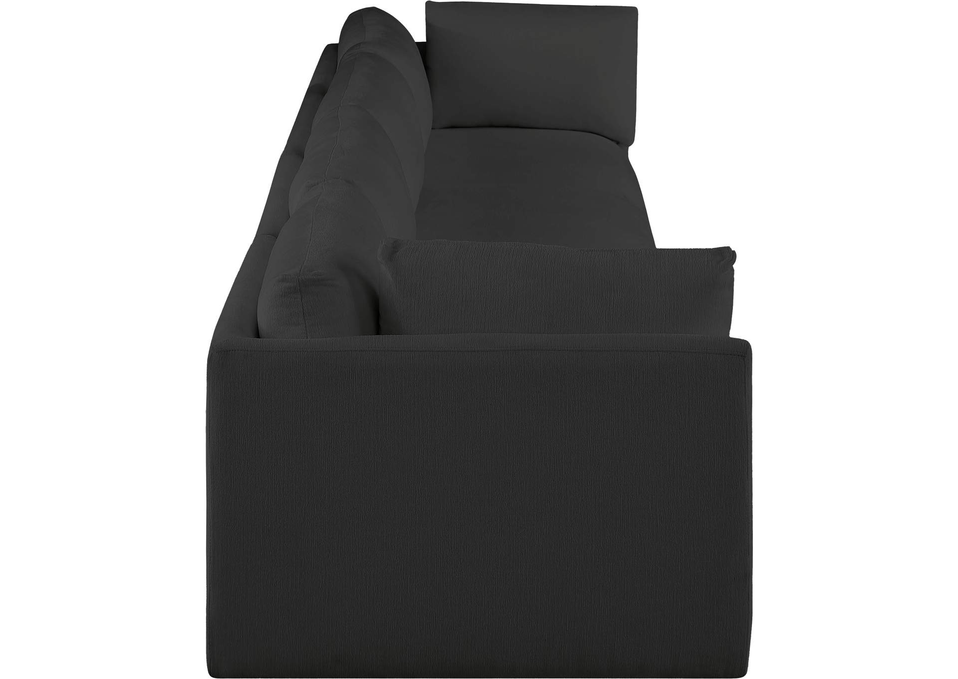 Ease Black Polyester Fabric Modular Sofa,Meridian Furniture