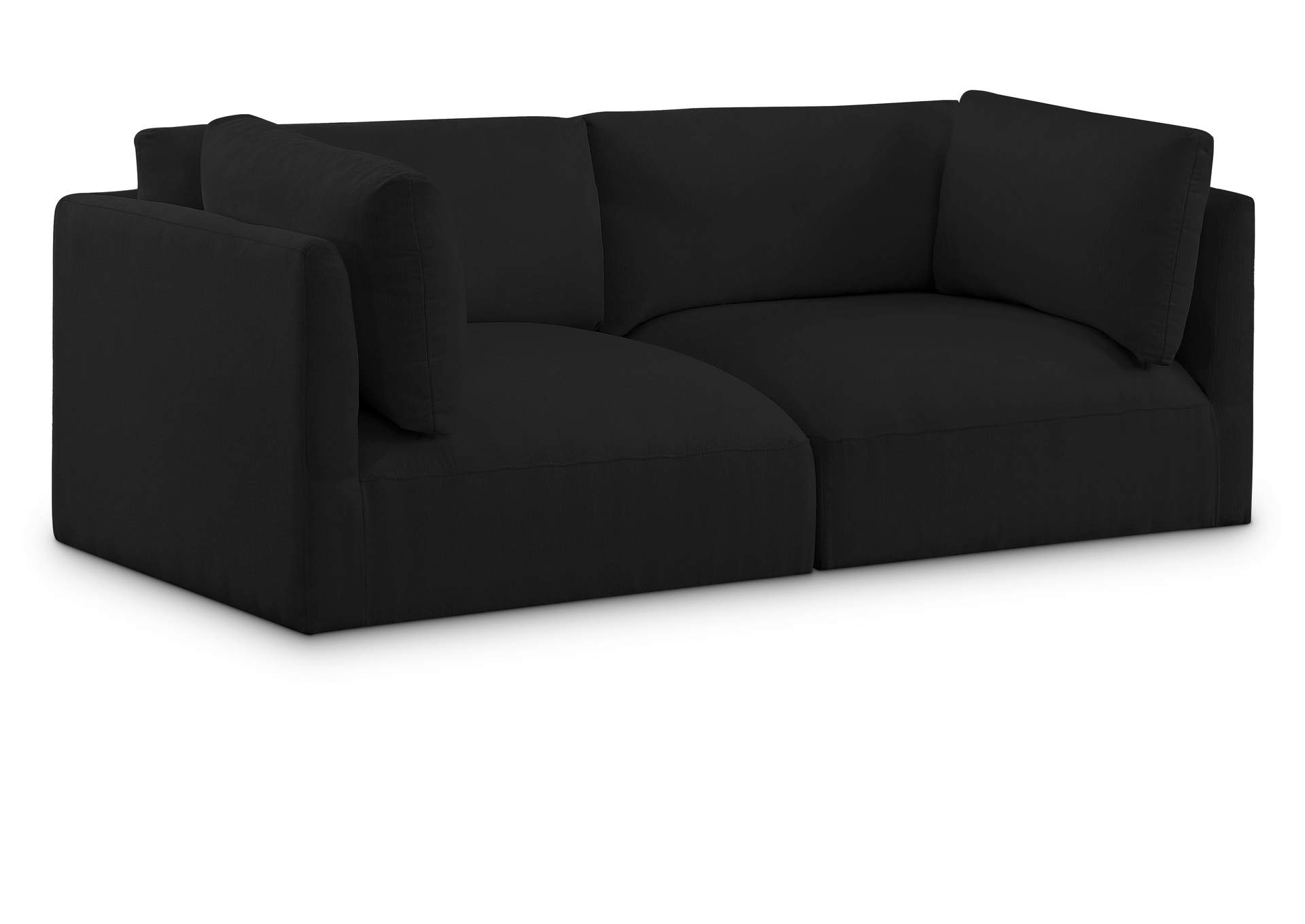 Ease Black Polyester Fabric Modular Sofa,Meridian Furniture