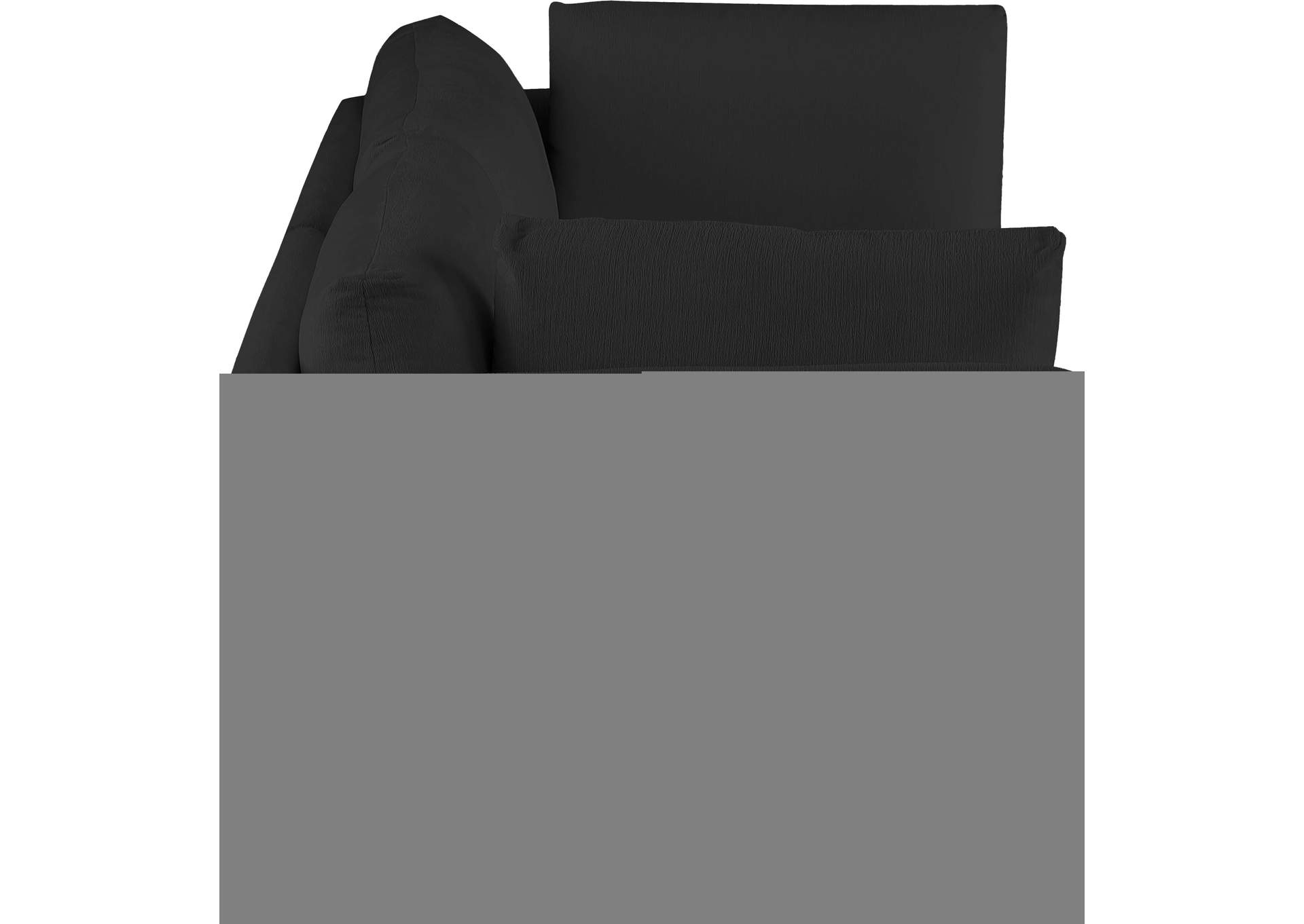 Ease Black Polyester Fabric Modular Sofa,Meridian Furniture