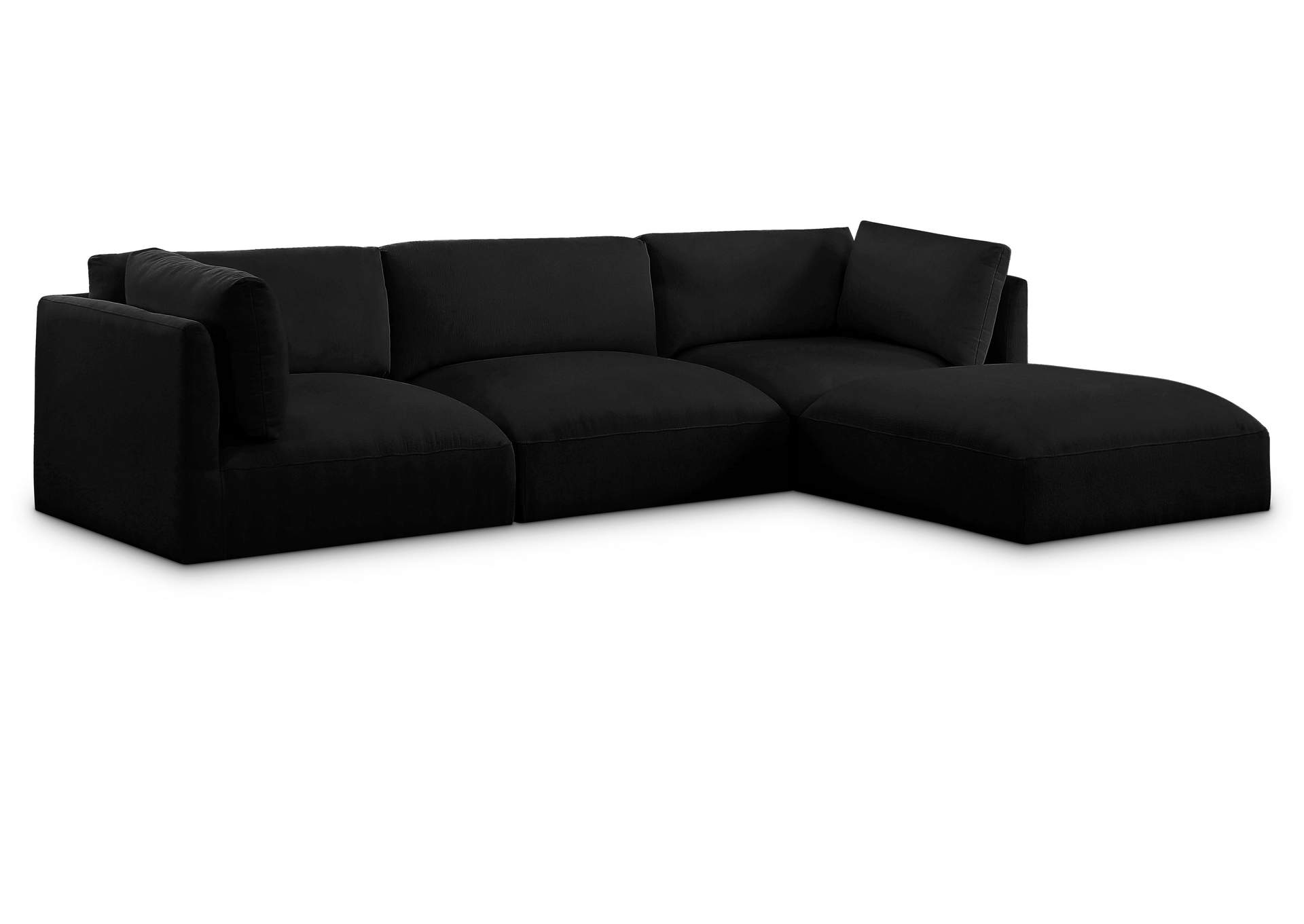 Ease Black Polyester Fabric Modular Sectional,Meridian Furniture