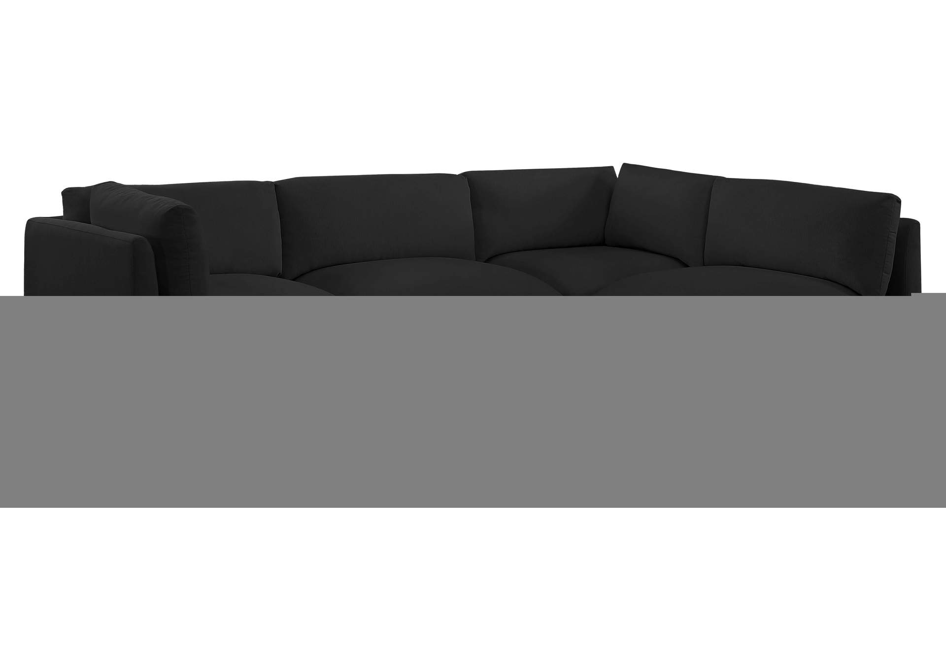 Ease Black Polyester Fabric Modular Sectional,Meridian Furniture
