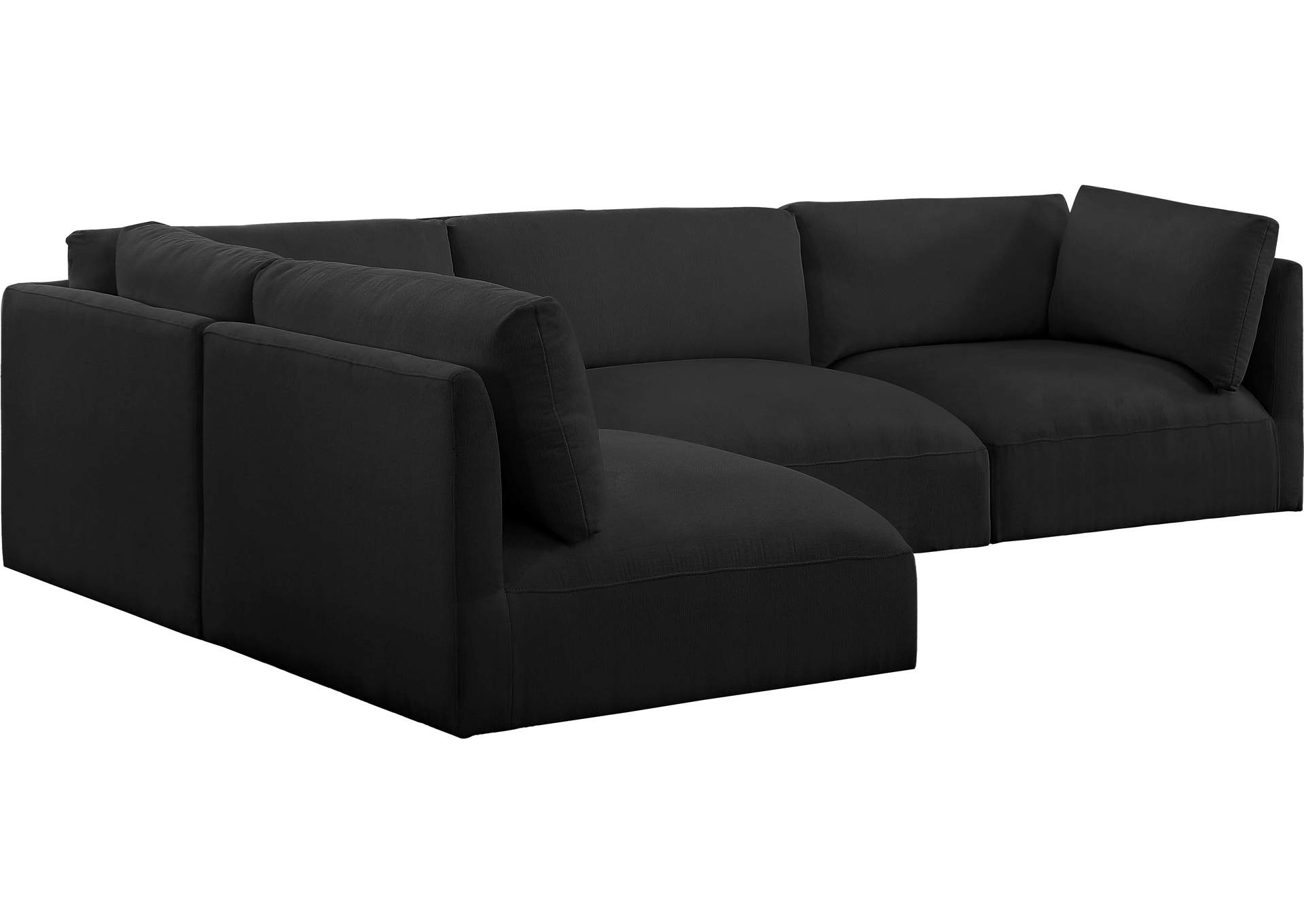 Ease Black Polyester Fabric Modular Sectional,Meridian Furniture