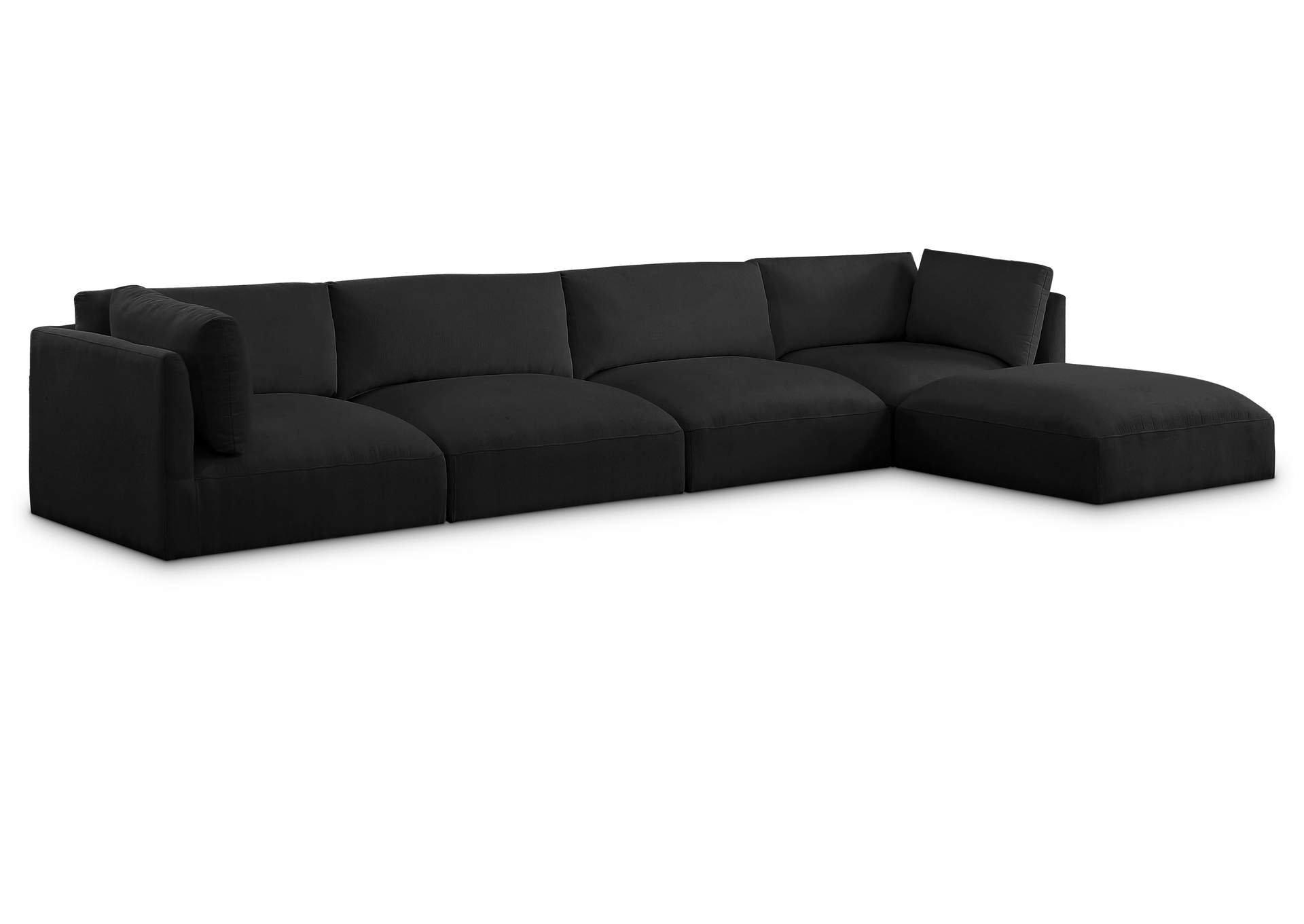 Ease Black Polyester Fabric Modular Sectional,Meridian Furniture
