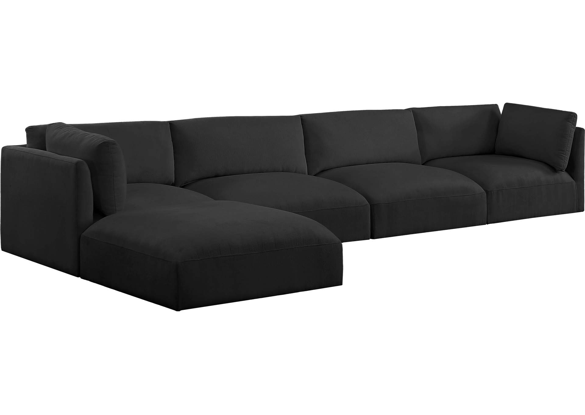 Ease Black Polyester Fabric Modular Sectional,Meridian Furniture