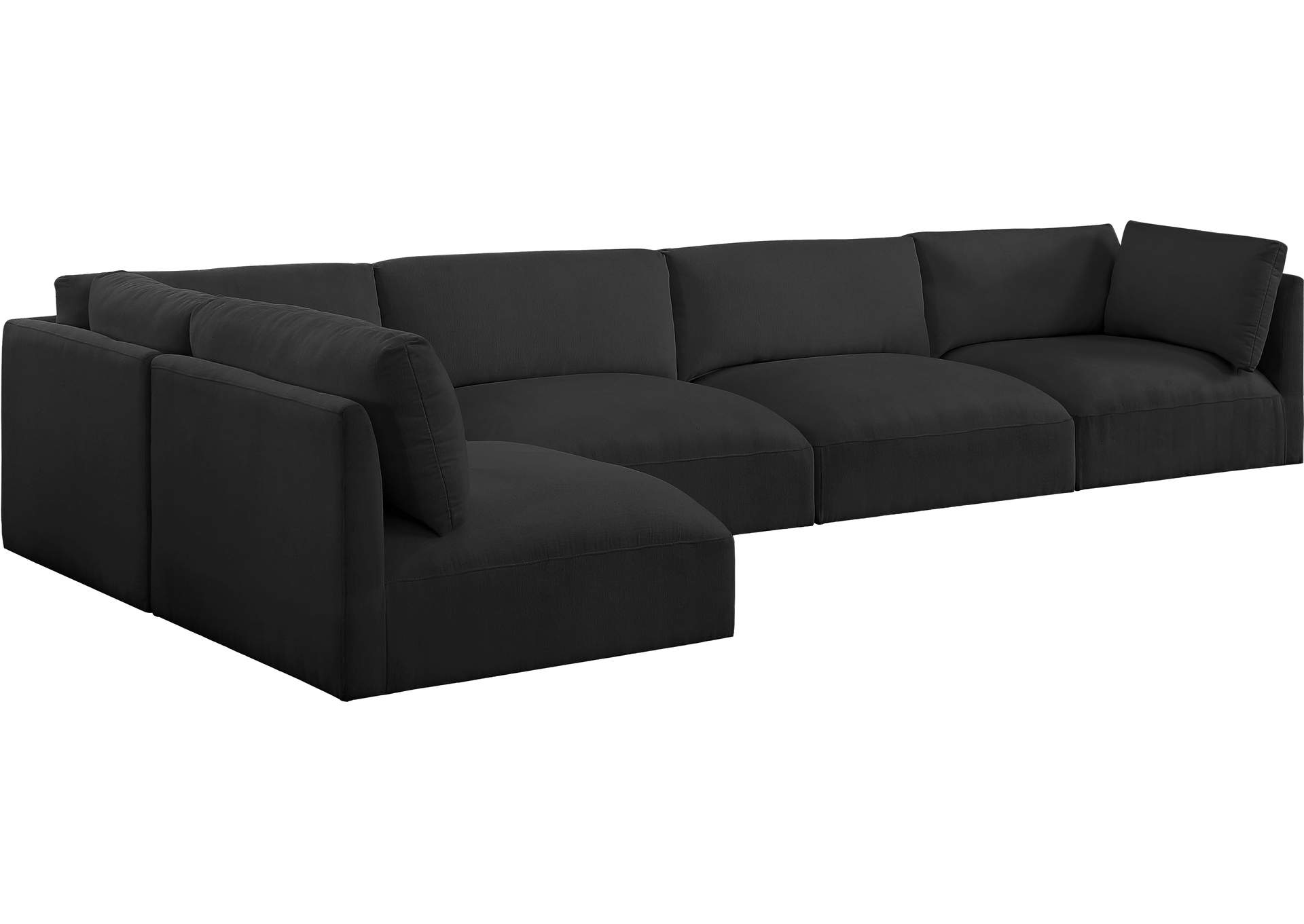 Ease Black Polyester Fabric Modular Sectional,Meridian Furniture