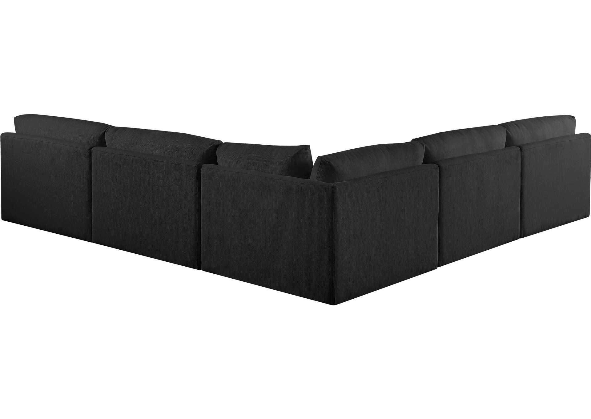 Ease Black Polyester Fabric Modular Sectional,Meridian Furniture