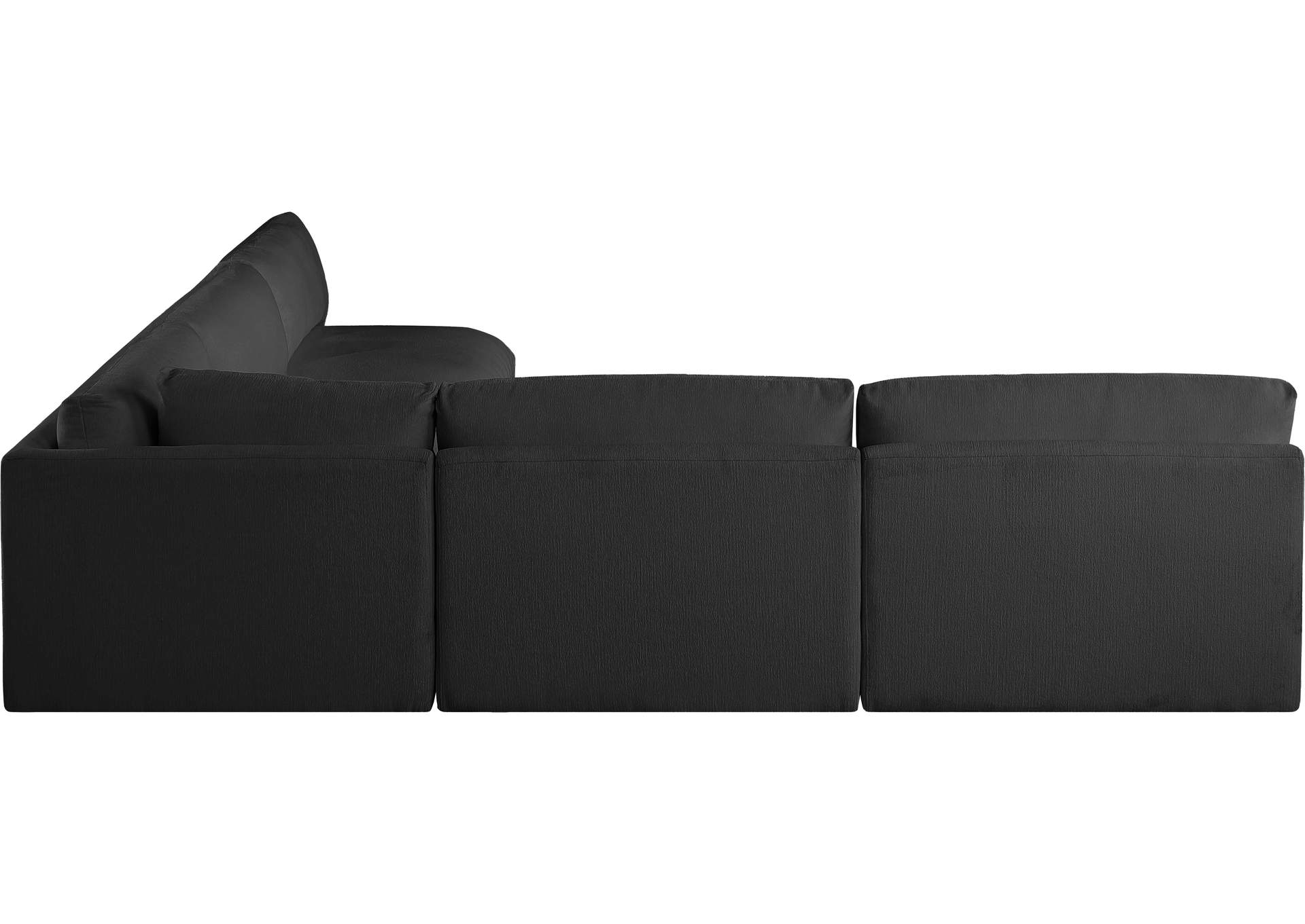 Ease Black Polyester Fabric Modular Sectional,Meridian Furniture