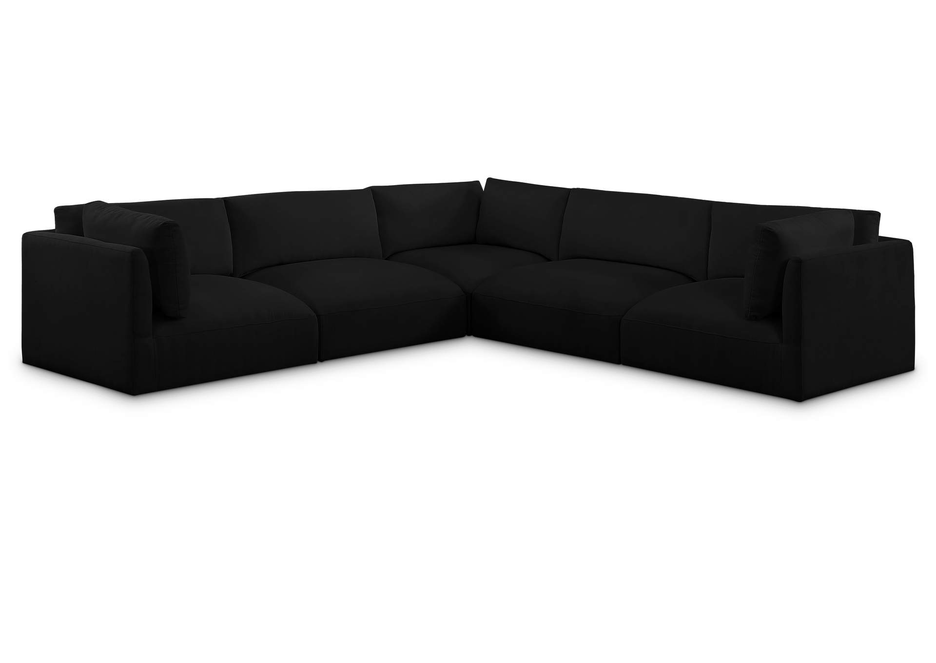 Ease Black Polyester Fabric Modular Sectional,Meridian Furniture