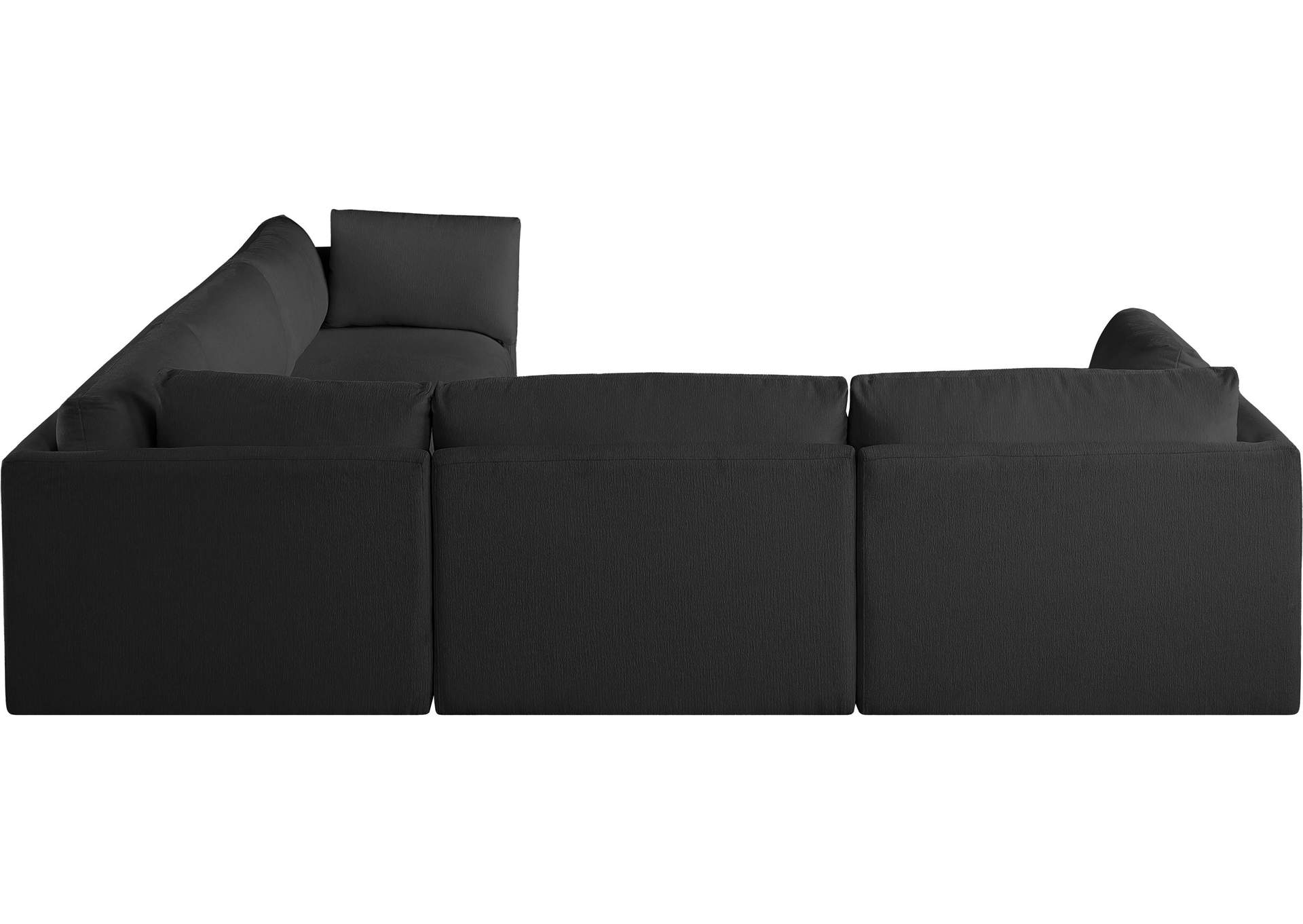 Ease Black Polyester Fabric Modular Sectional,Meridian Furniture