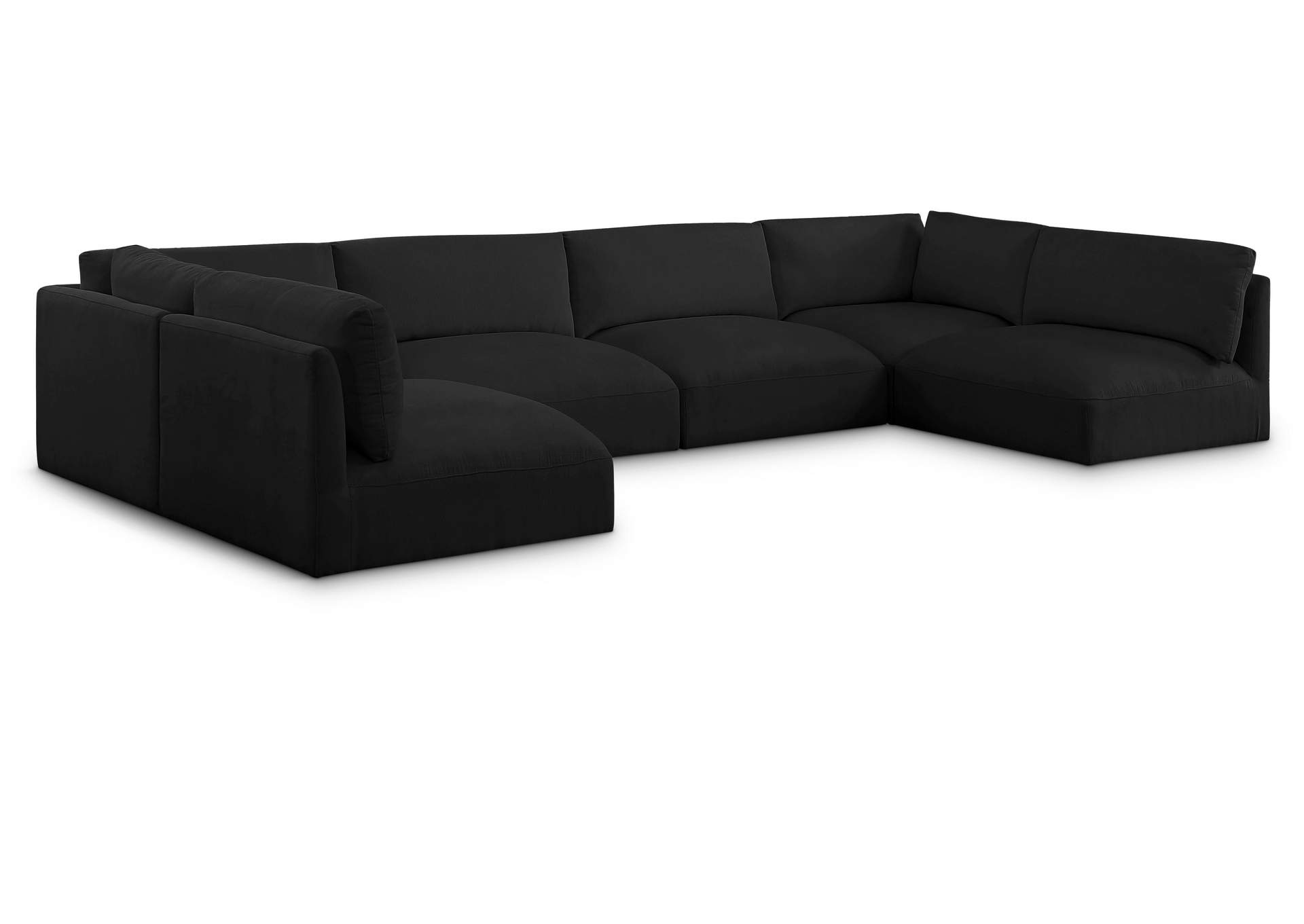 Ease Black Polyester Fabric Modular Sectional,Meridian Furniture