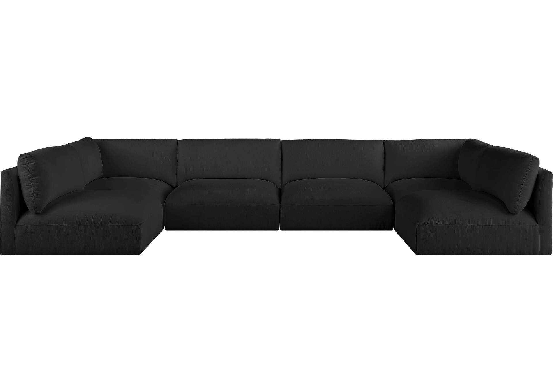 Ease Black Polyester Fabric Modular Sectional,Meridian Furniture