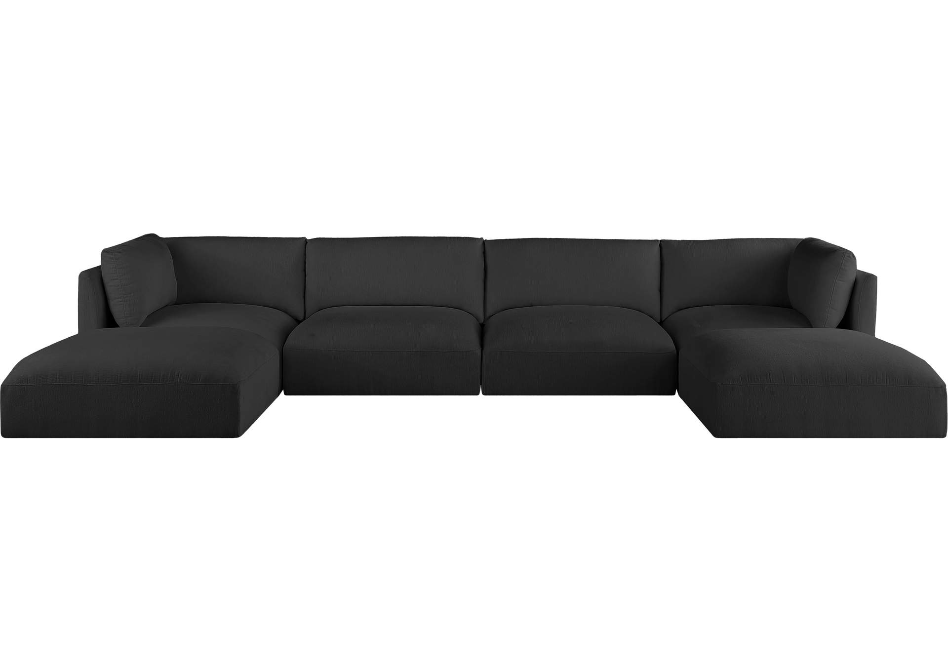 Ease Black Polyester Fabric Modular Sectional,Meridian Furniture