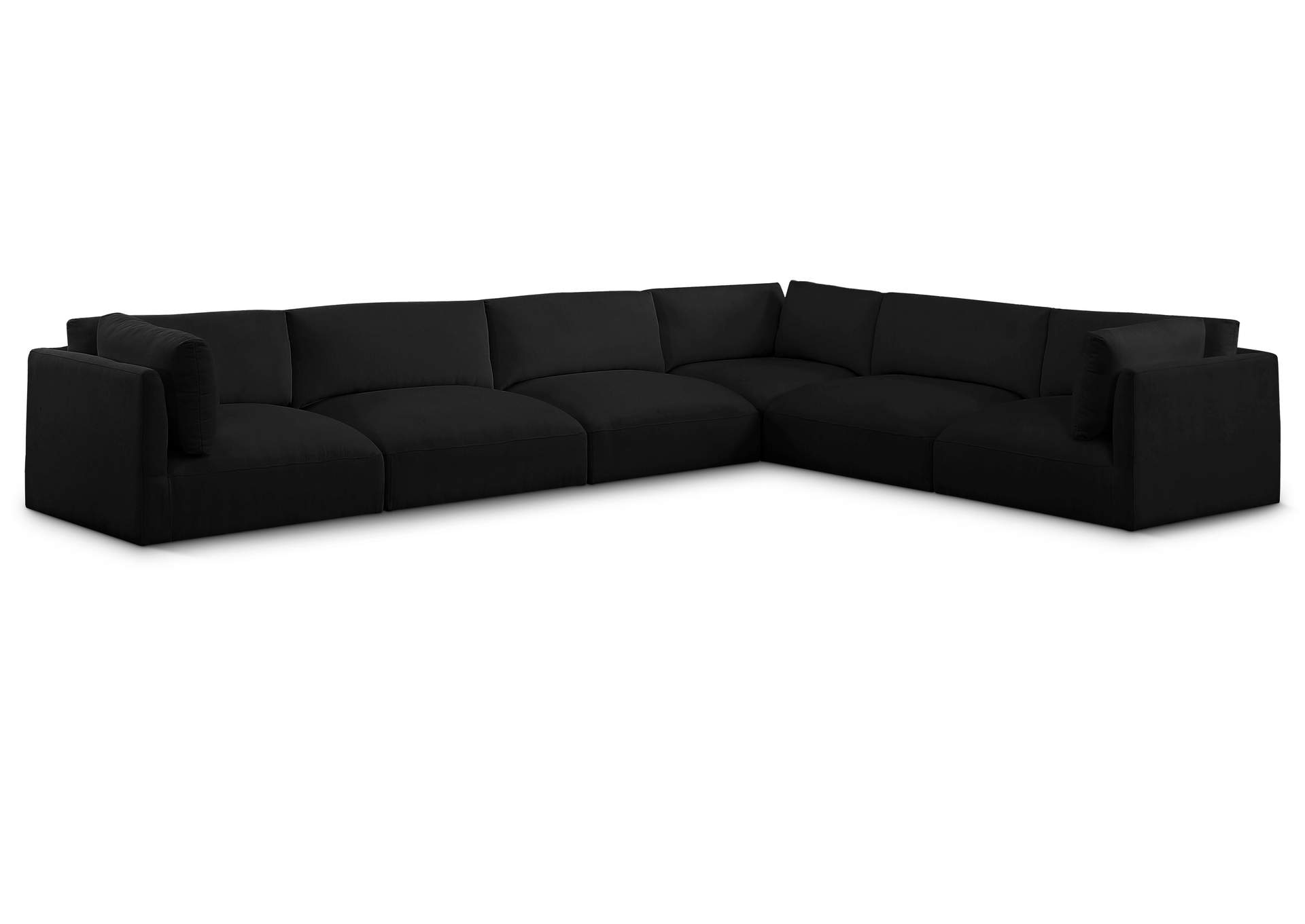 Ease Black Polyester Fabric Modular Sectional,Meridian Furniture