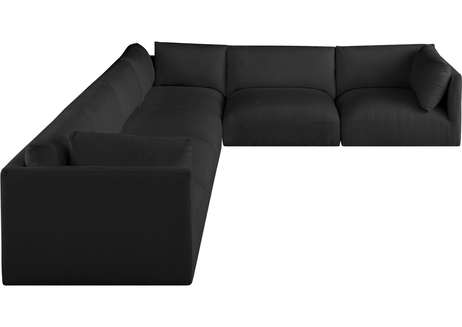Ease Black Polyester Fabric Modular Sectional,Meridian Furniture