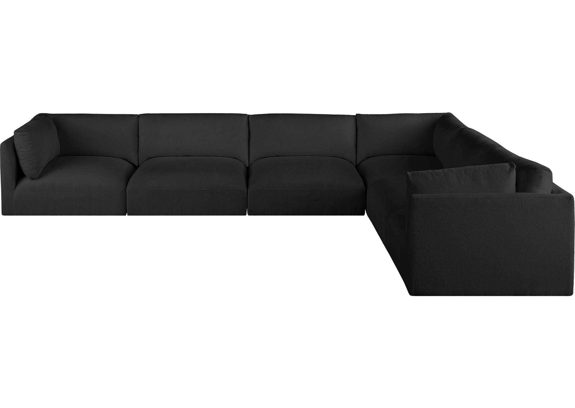Ease Black Polyester Fabric Modular Sectional,Meridian Furniture