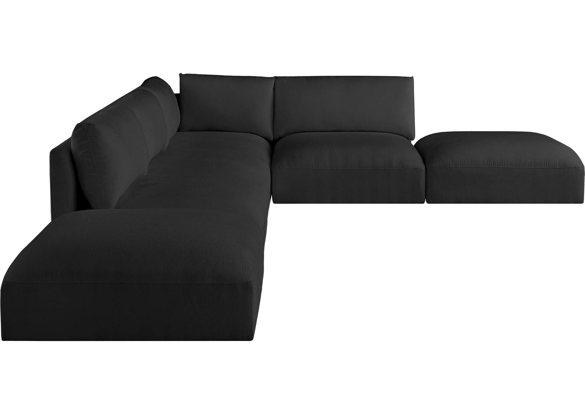 Ease Black Polyester Fabric Modular Sectional,Meridian Furniture