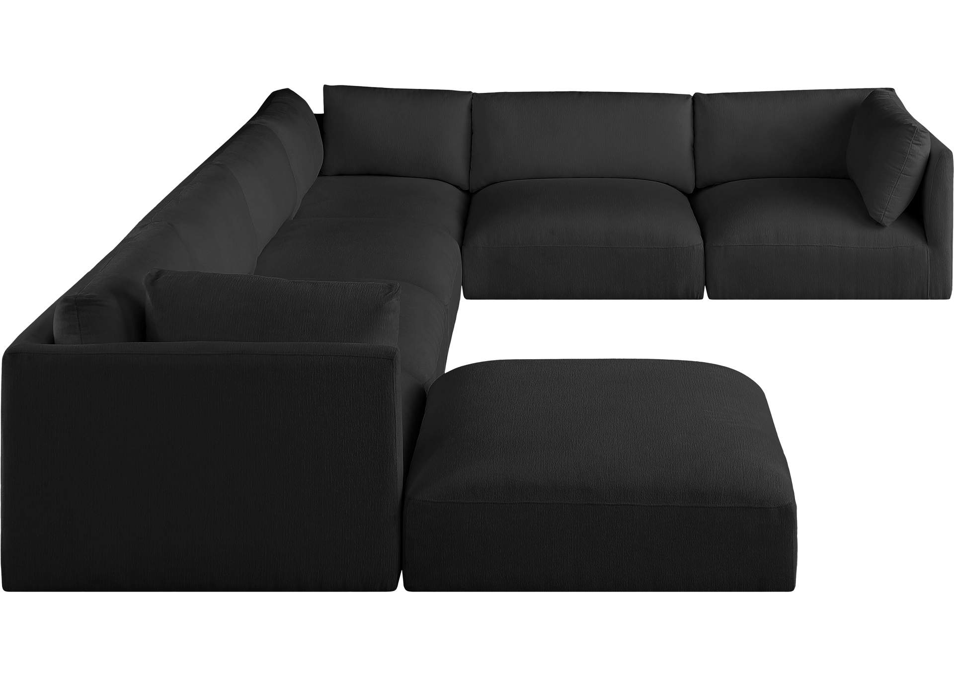 Ease Black Polyester Fabric Modular Sectional,Meridian Furniture