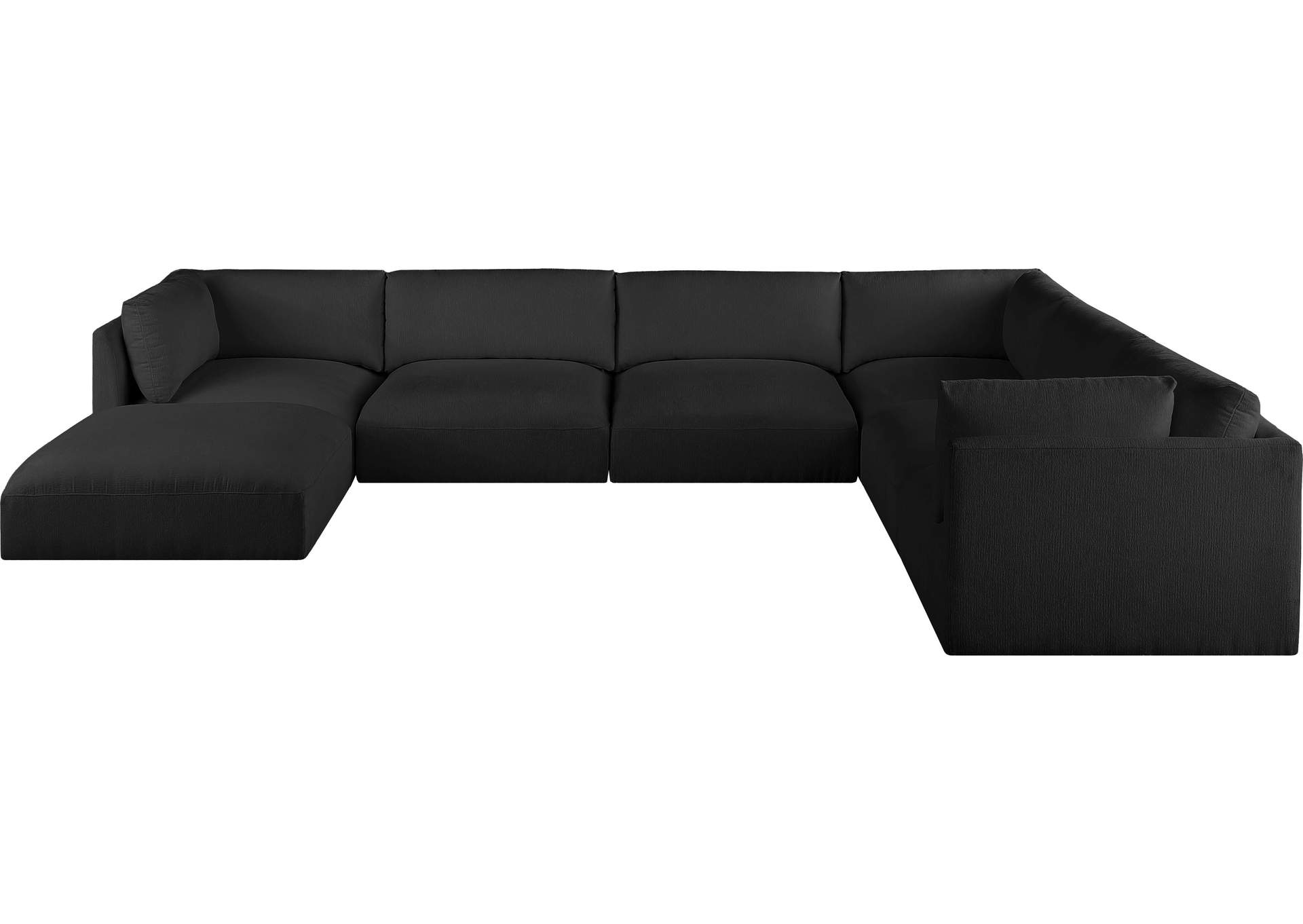 Ease Black Polyester Fabric Modular Sectional,Meridian Furniture