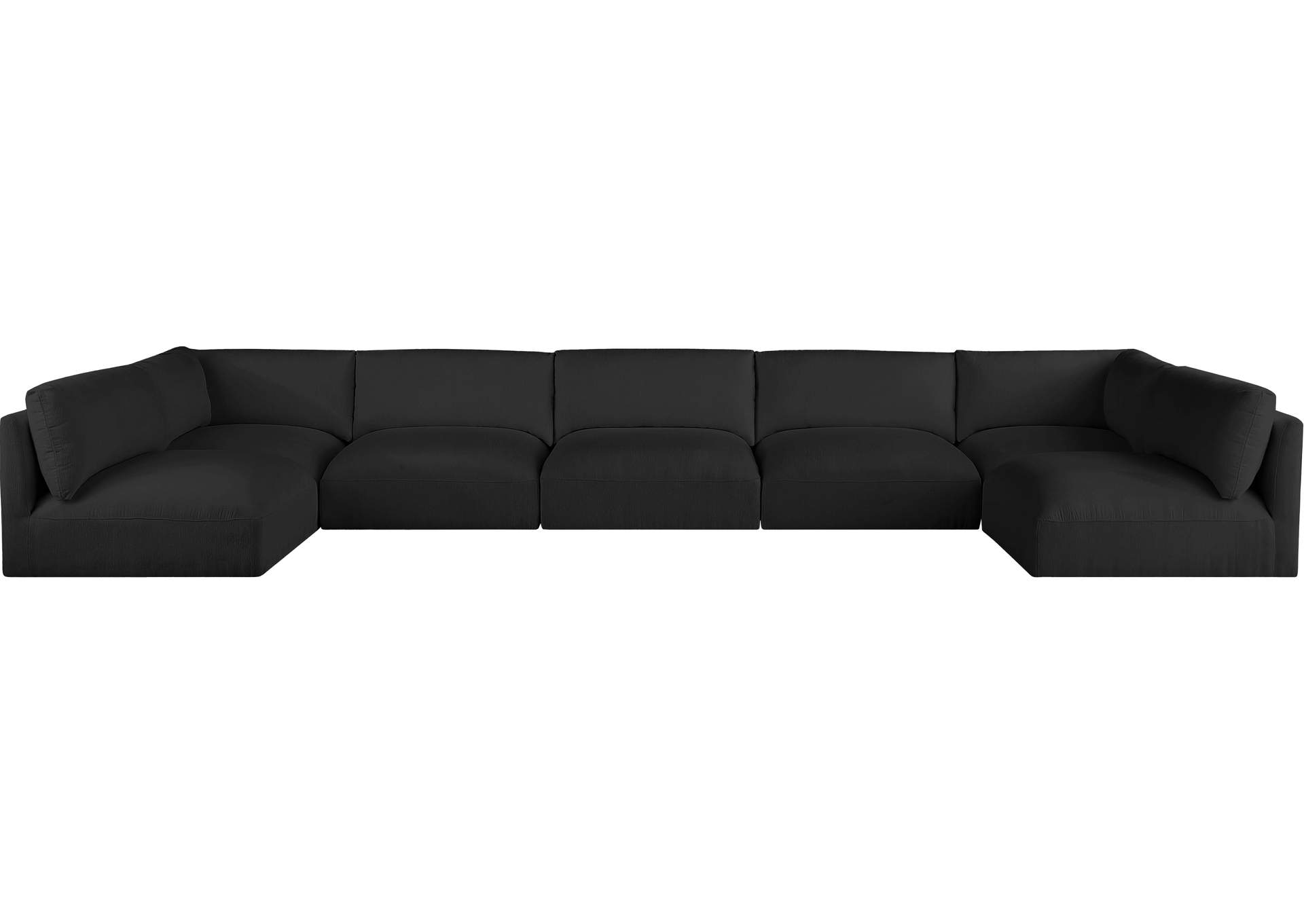 Ease Black Polyester Fabric Modular Sectional,Meridian Furniture