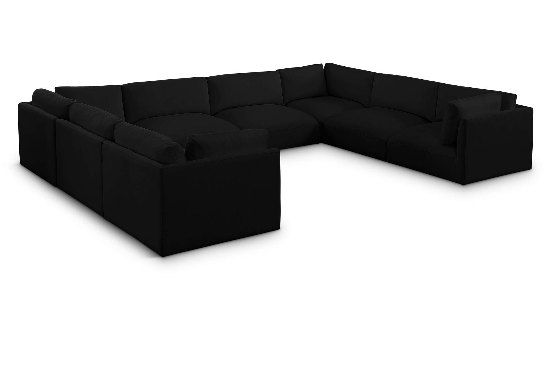 Ease Black Polyester Fabric Modular Sectional,Meridian Furniture