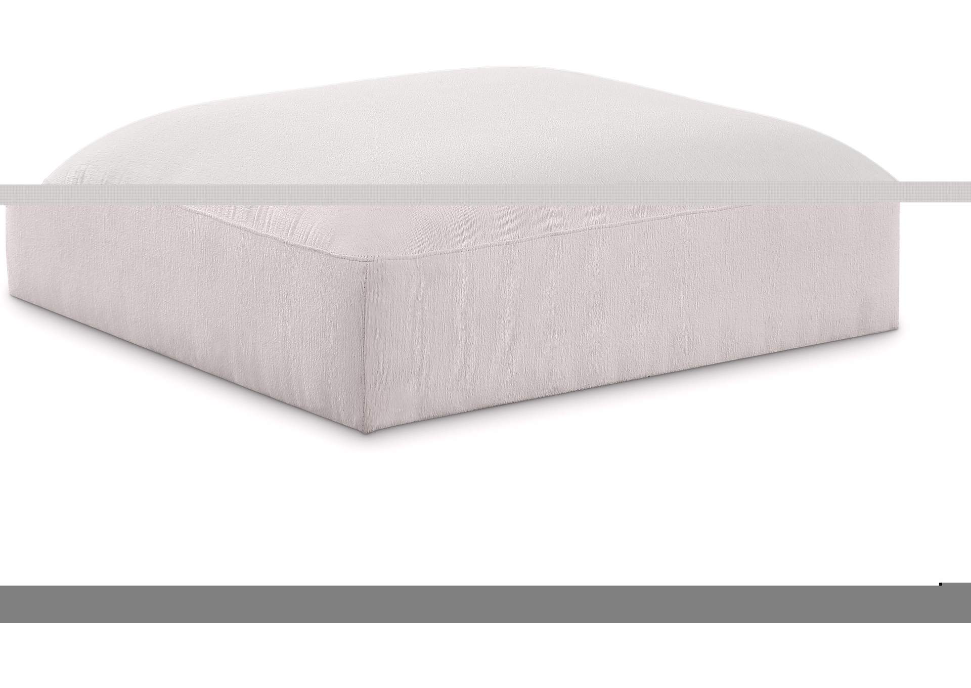 Ease Cream Polyester Fabric Ottoman,Meridian Furniture