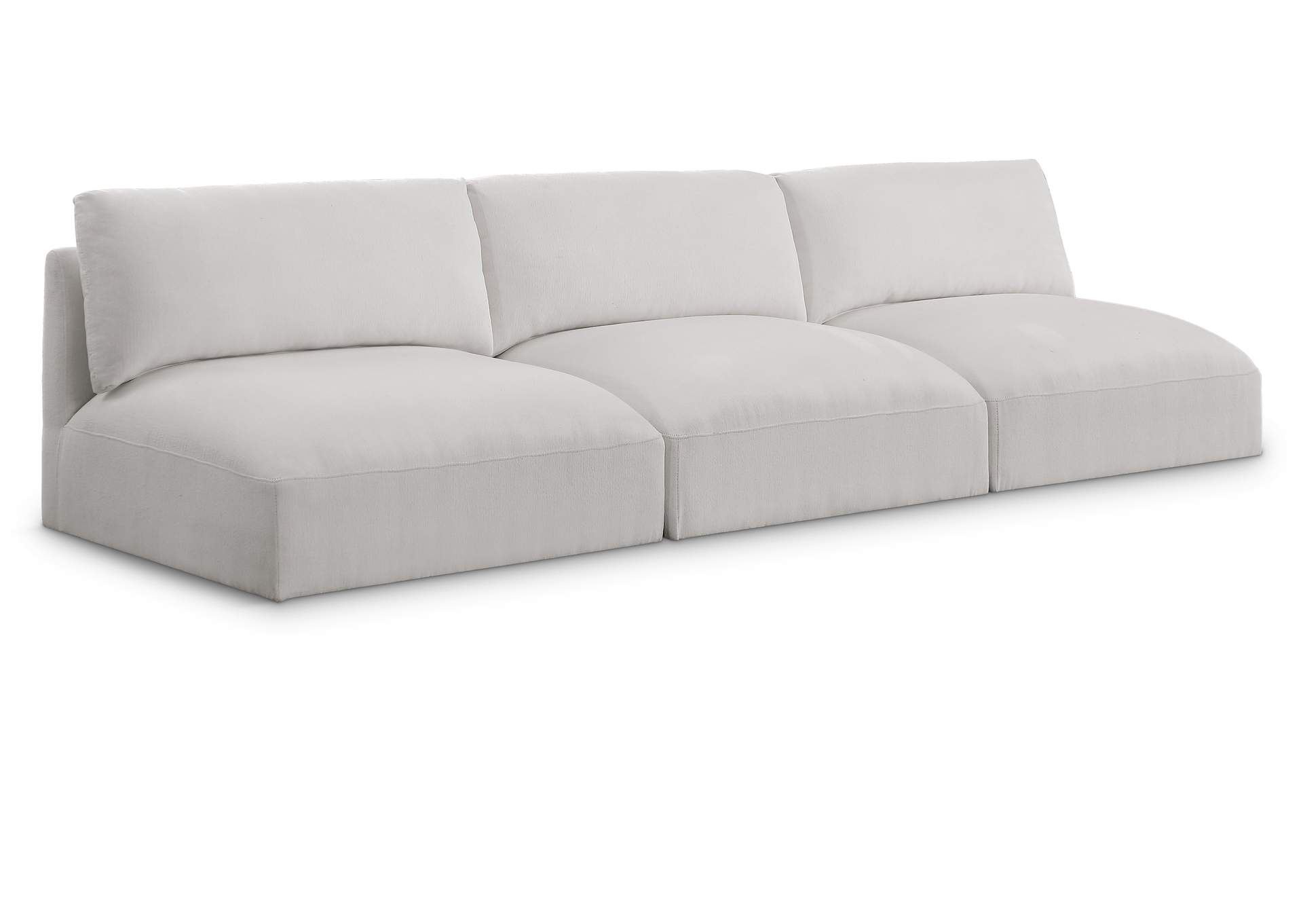 Ease Cream Polyester Fabric Modular Sofa,Meridian Furniture