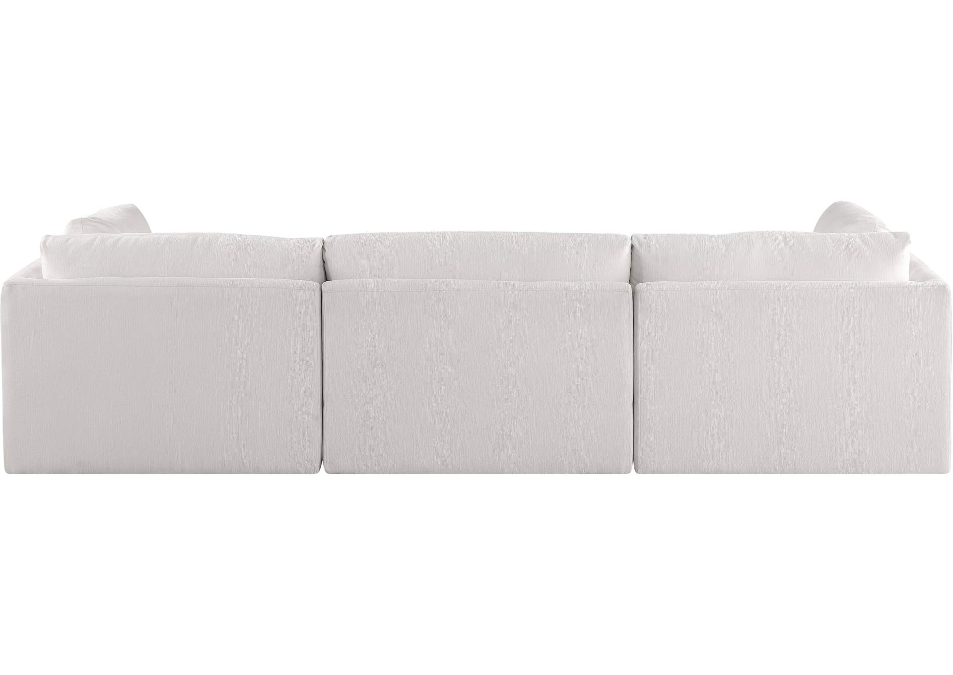Ease Cream Polyester Fabric Modular Sofa,Meridian Furniture