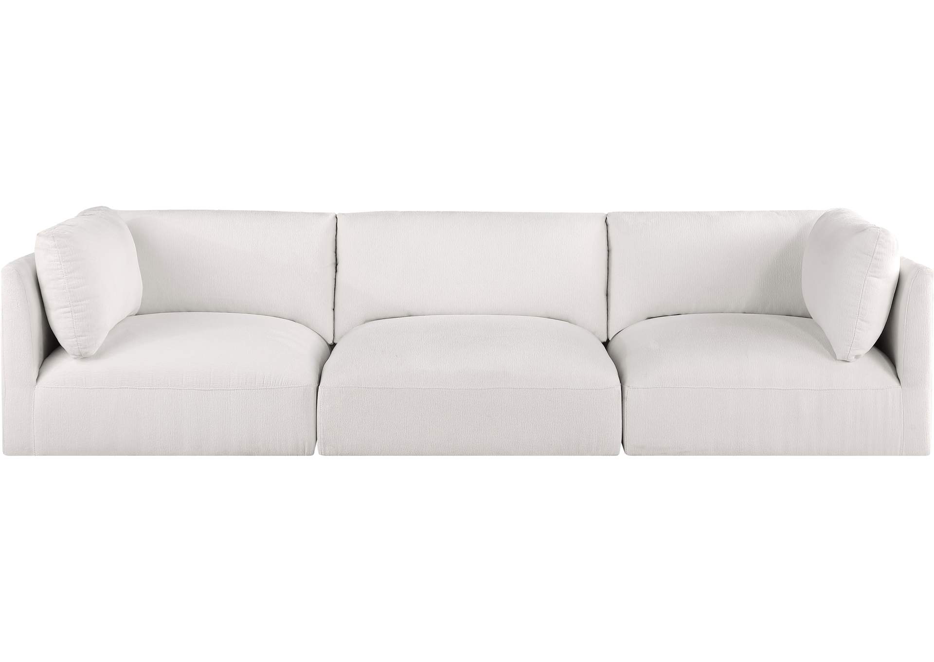 Ease Cream Polyester Fabric Modular Sofa,Meridian Furniture