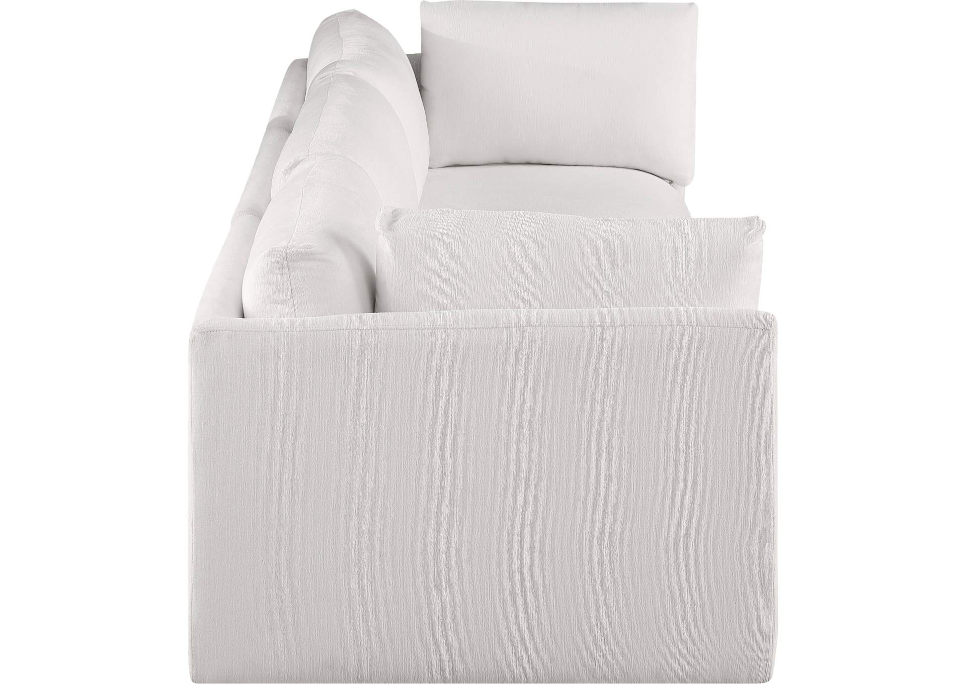 Ease Cream Polyester Fabric Modular Sofa,Meridian Furniture