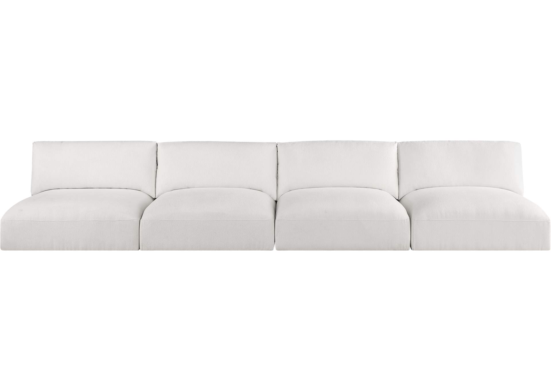 Ease Cream Polyester Fabric Modular Sofa,Meridian Furniture
