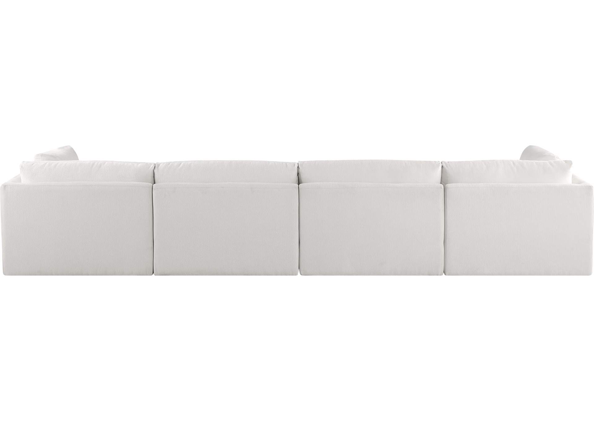 Ease Cream Polyester Fabric Modular Sofa,Meridian Furniture